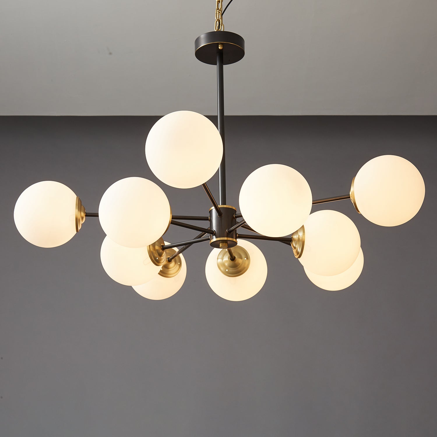 Catalos Modern Premium Orb Brass Glass Chandelier-Neutral Decor