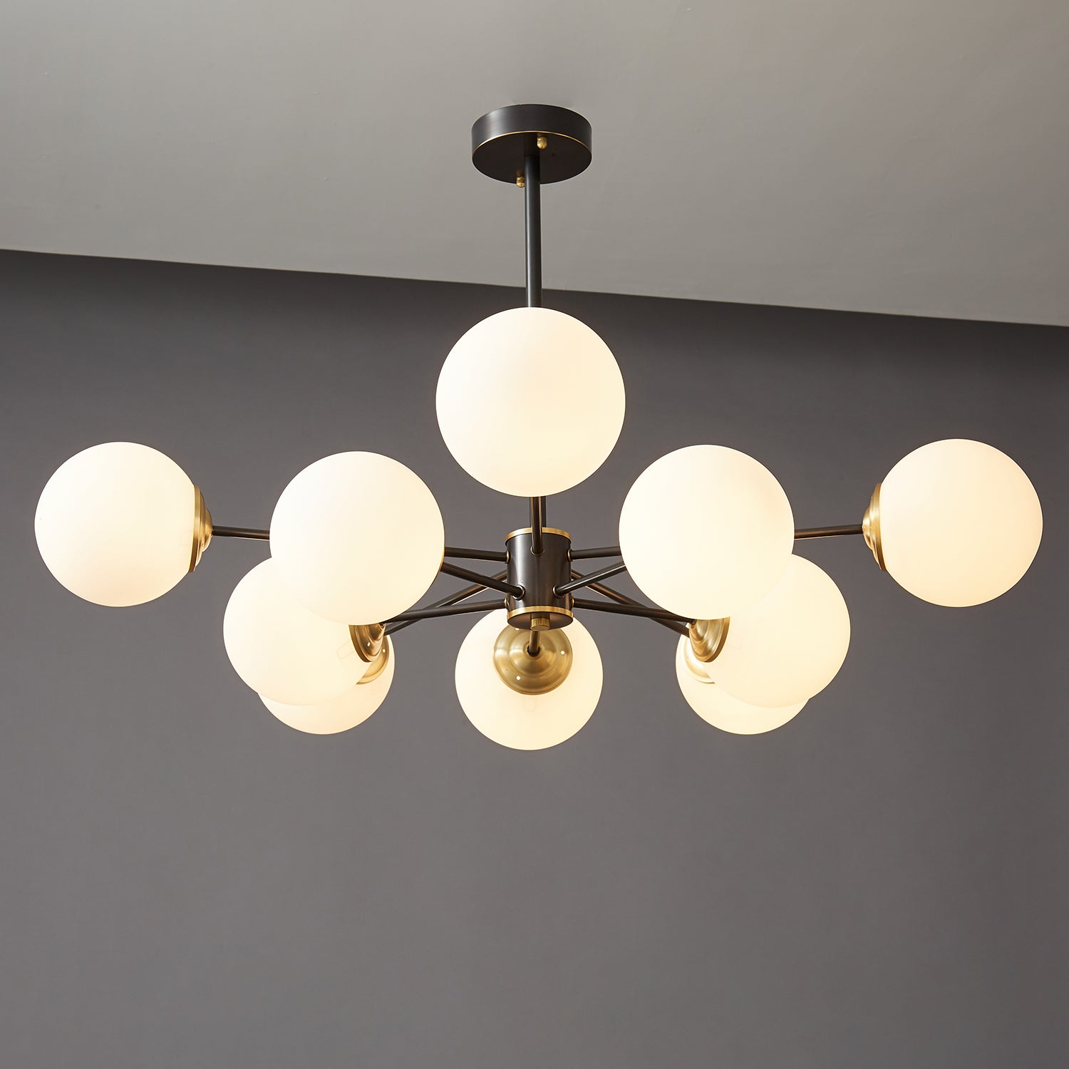 Catalos Modern Premium Orb Brass Glass Chandelier-Neutral Decor