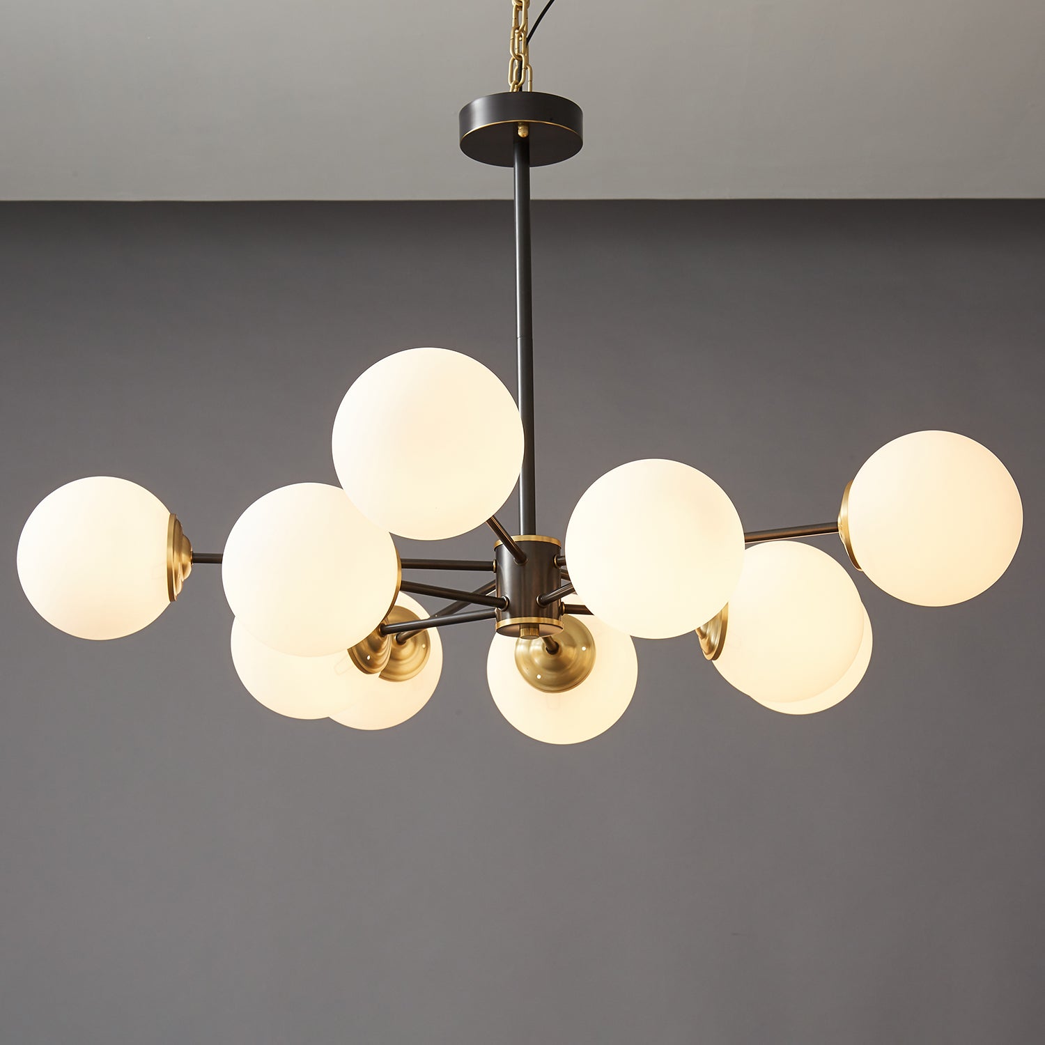 Catalos Modern Premium Orb Brass Glass Chandelier-Neutral Decor