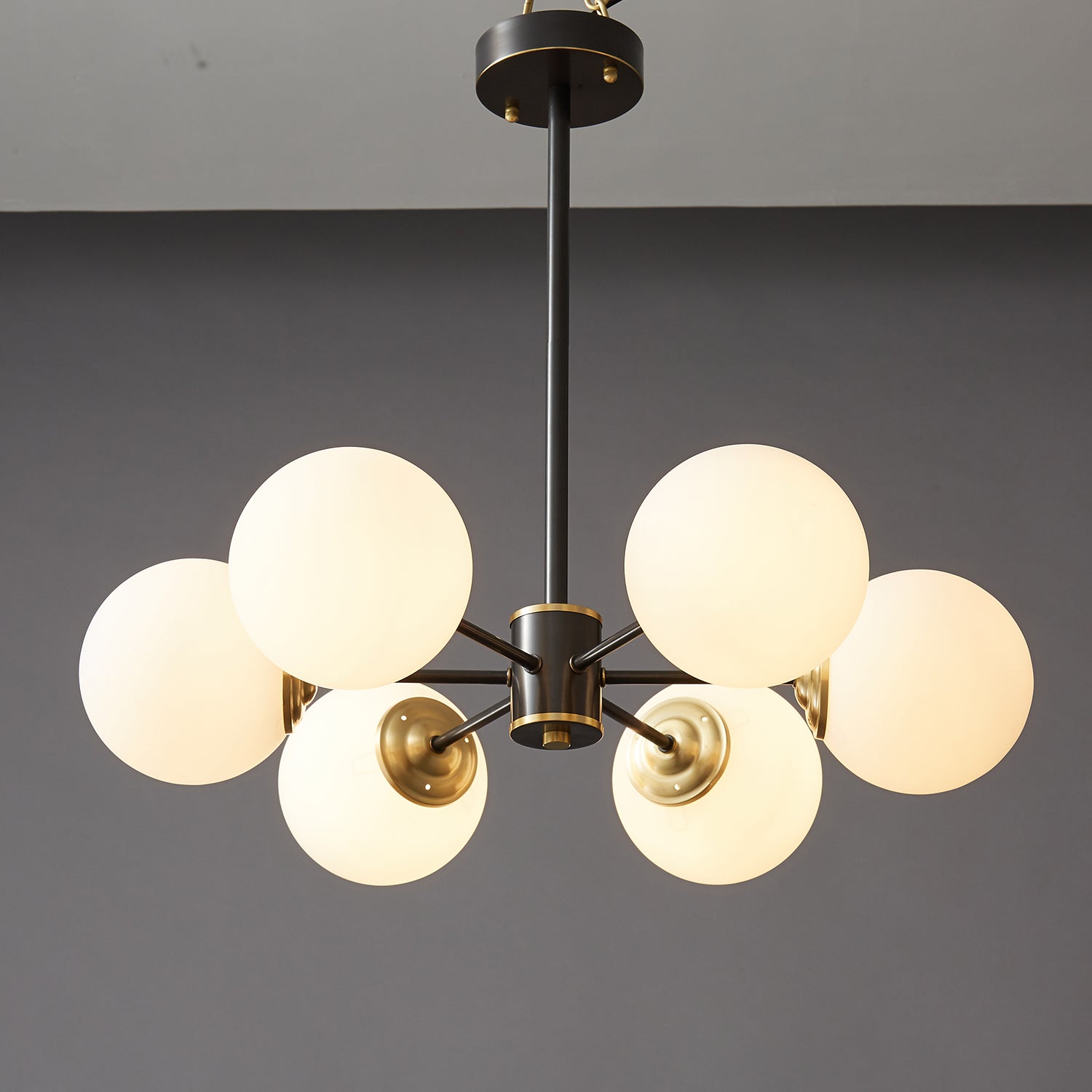 Catalos Modern Premium Orb Brass Glass Chandelier-Neutral Decor