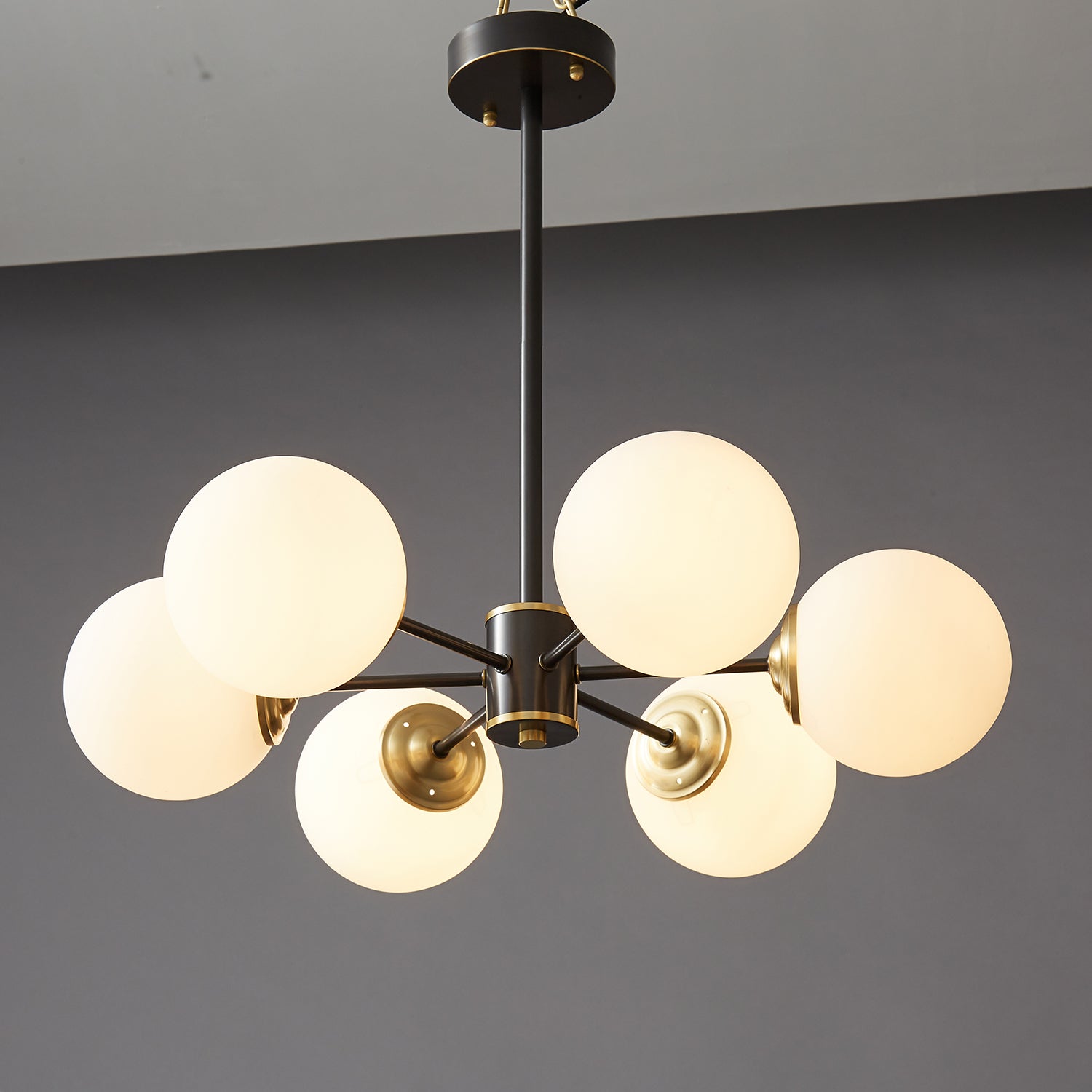 Catalos Modern Premium Orb Brass Glass Chandelier-Neutral Decor