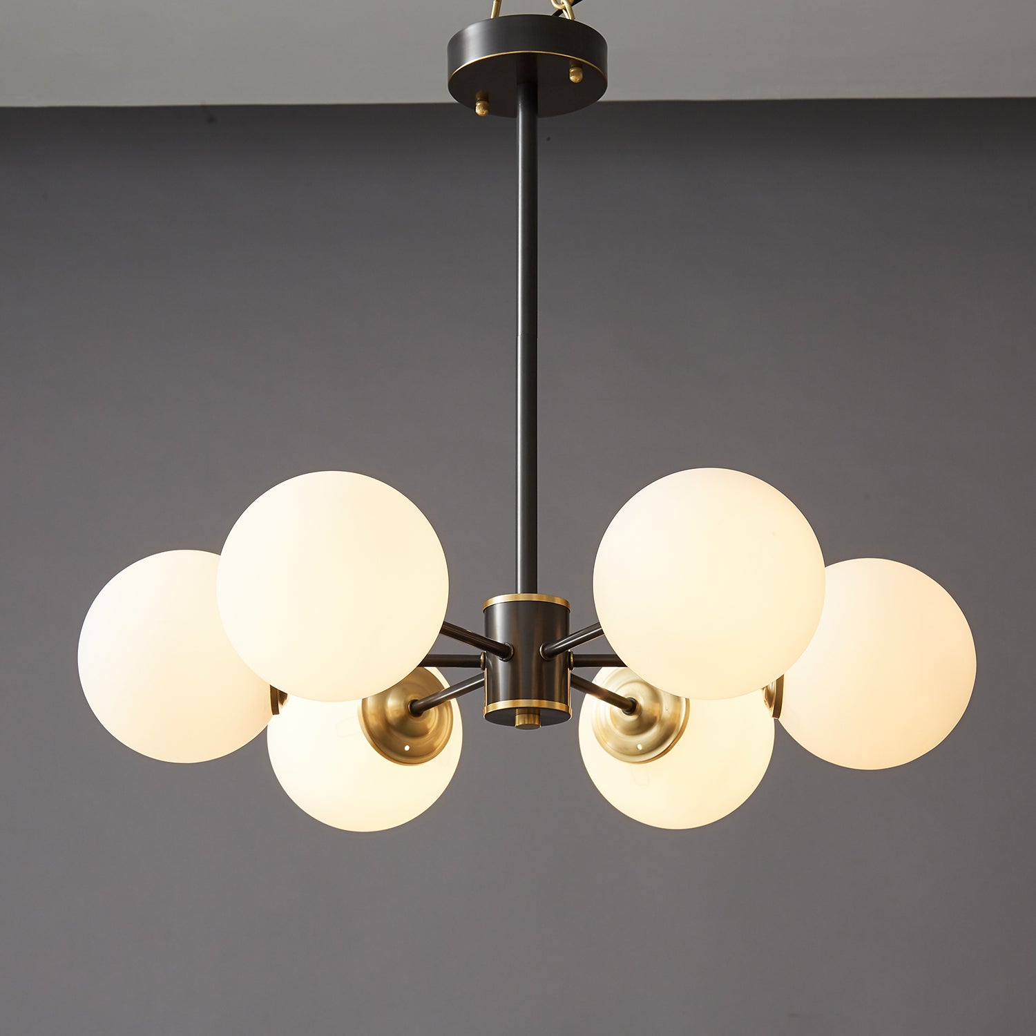 Catalos Modern Premium Orb Brass Glass Chandelier-Neutral Decor