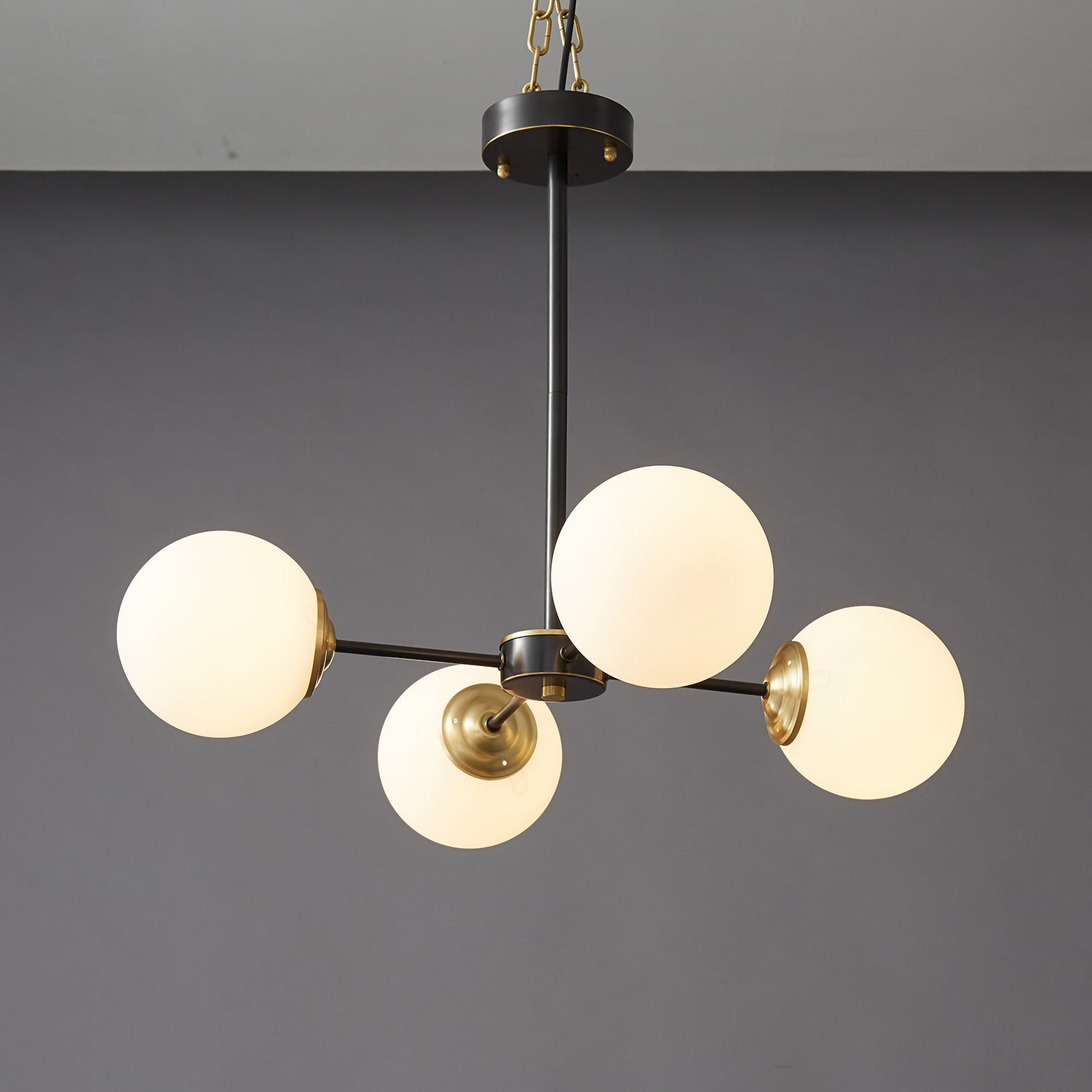 Catalos Modern Premium Orb Brass Glass Chandelier-Neutral Decor