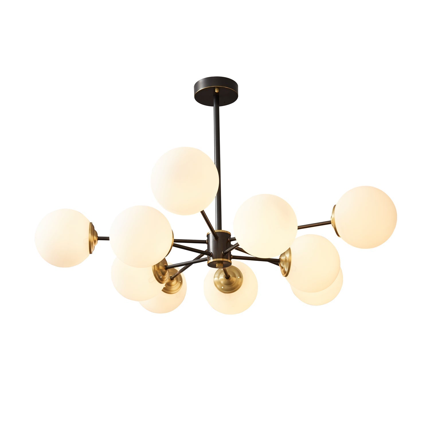 Catalos Modern Premium Orb Brass Glass Chandelier-Neutral Decor
