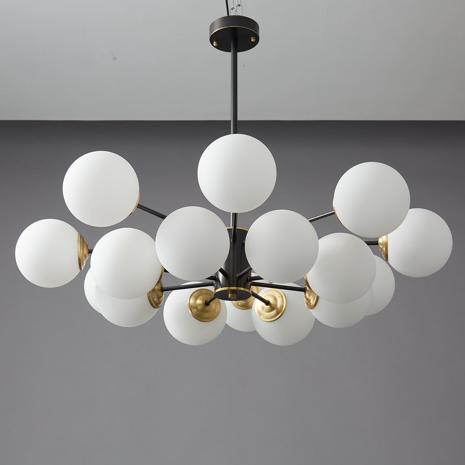 Catalos Modern Premium Orb Brass Glass Chandelier-Neutral Decor