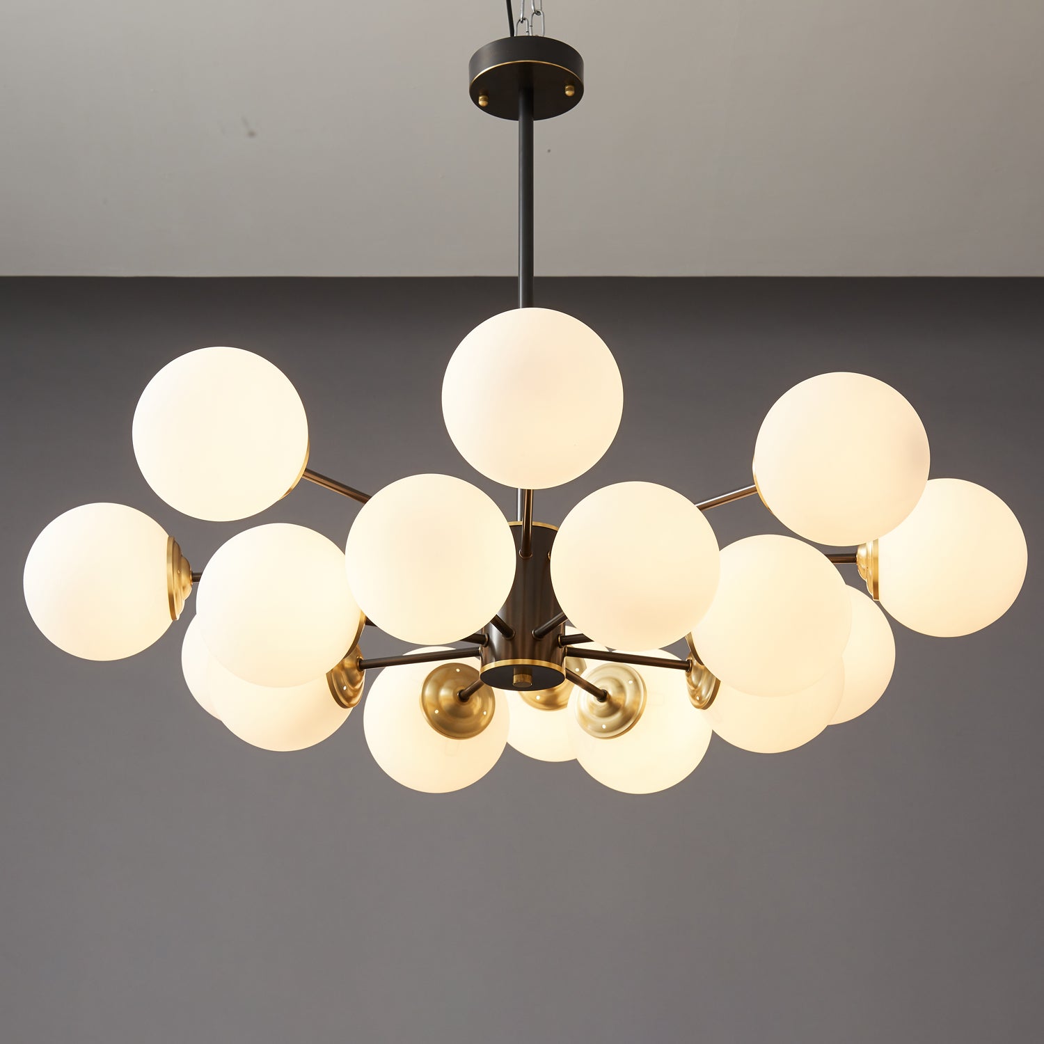 Catalos Modern Premium Orb Brass Glass Chandelier-Neutral Decor
