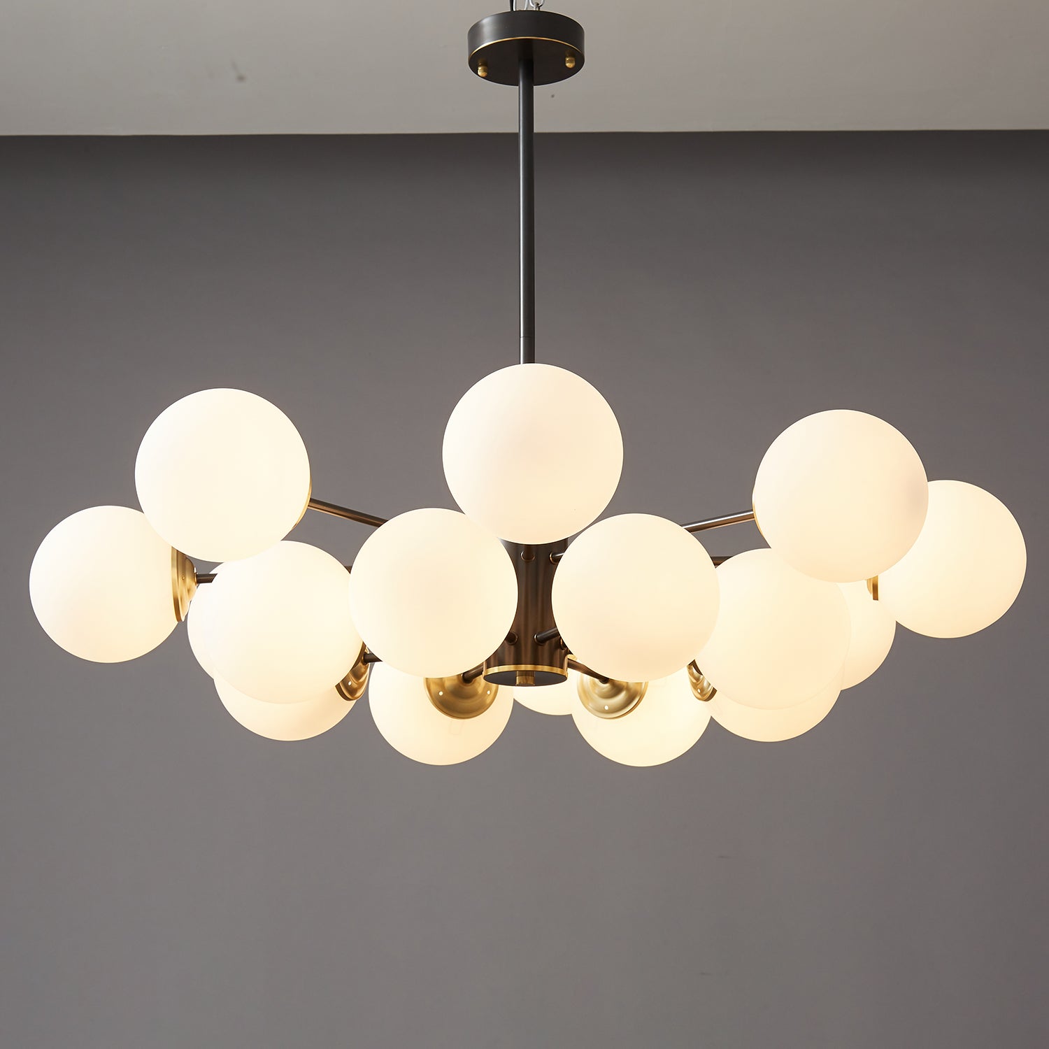 Catalos Modern Premium Orb Brass Glass Chandelier-Neutral Decor