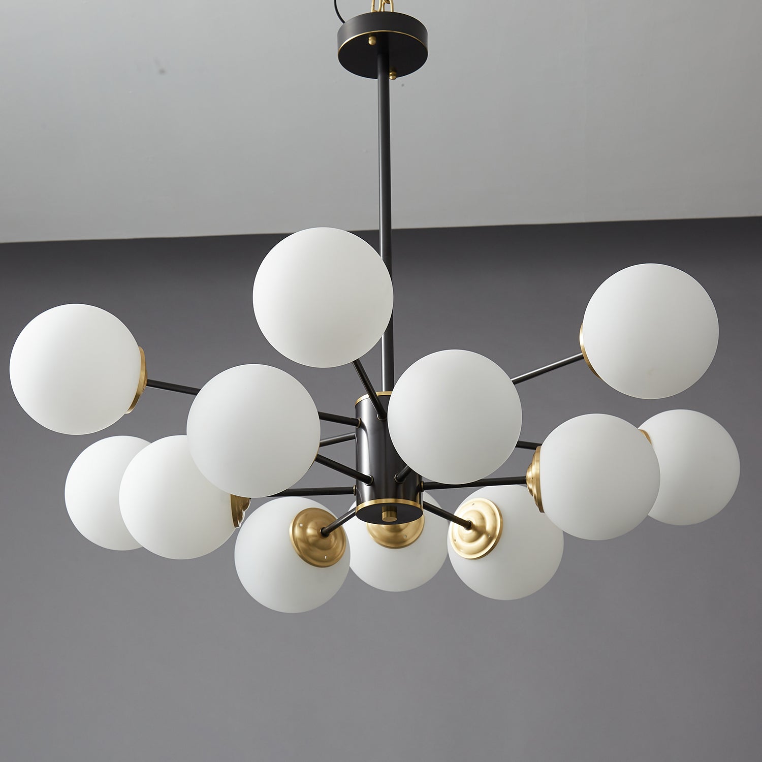 Catalos Modern Premium Orb Brass Glass Chandelier-Neutral Decor