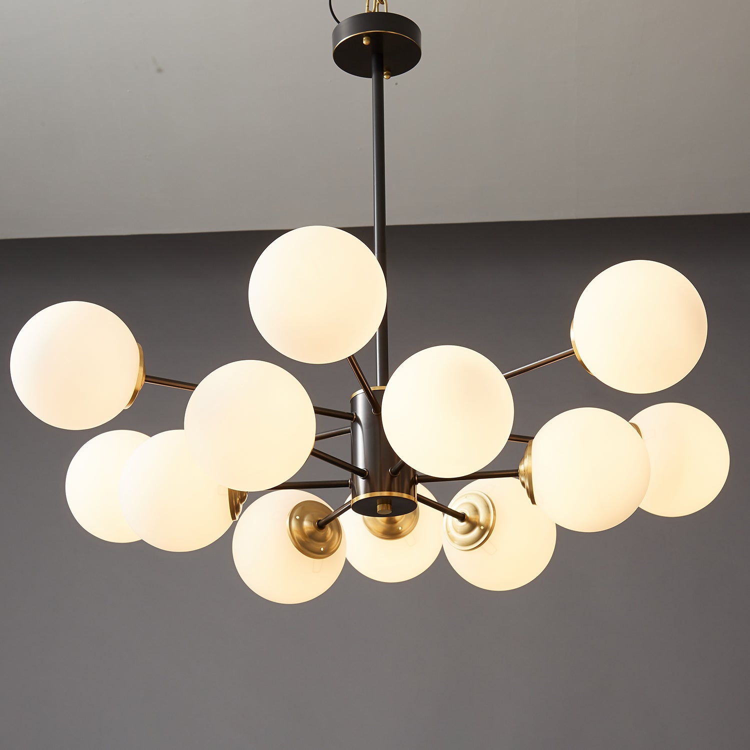 Catalos Modern Premium Orb Brass Glass Chandelier-Neutral Decor