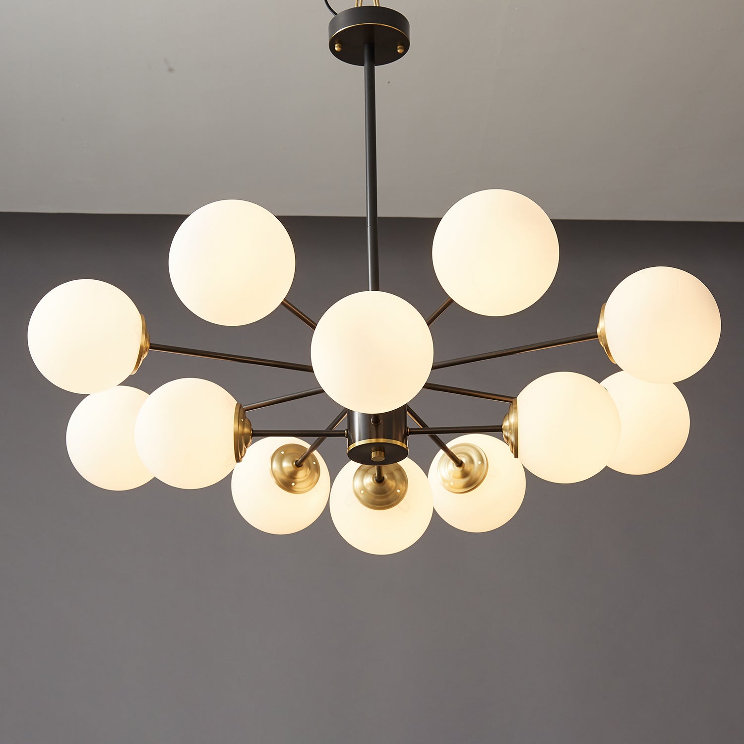 Catalos Modern Premium Orb Brass Glass Chandelier-Neutral Decor
