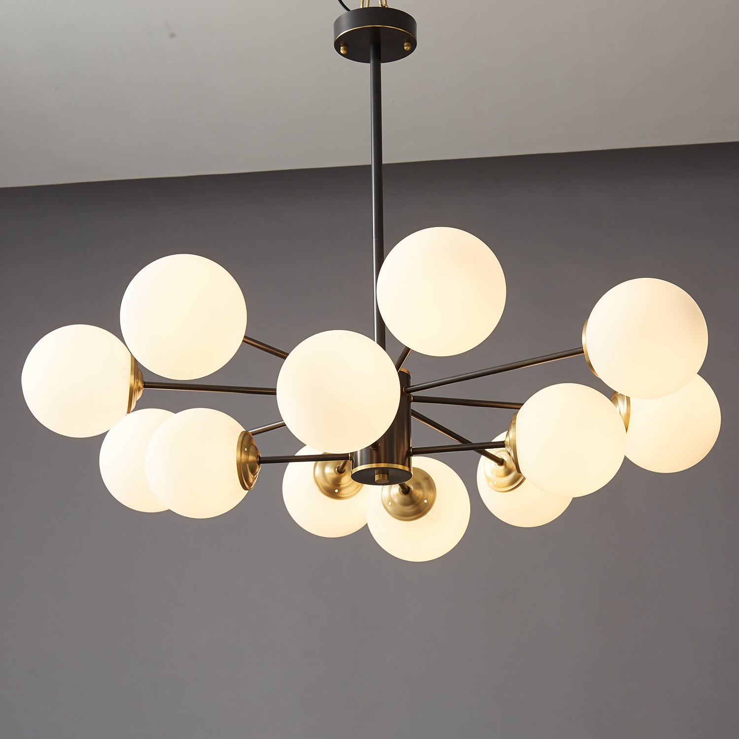 Catalos Modern Premium Orb Brass Glass Chandelier-Neutral Decor
