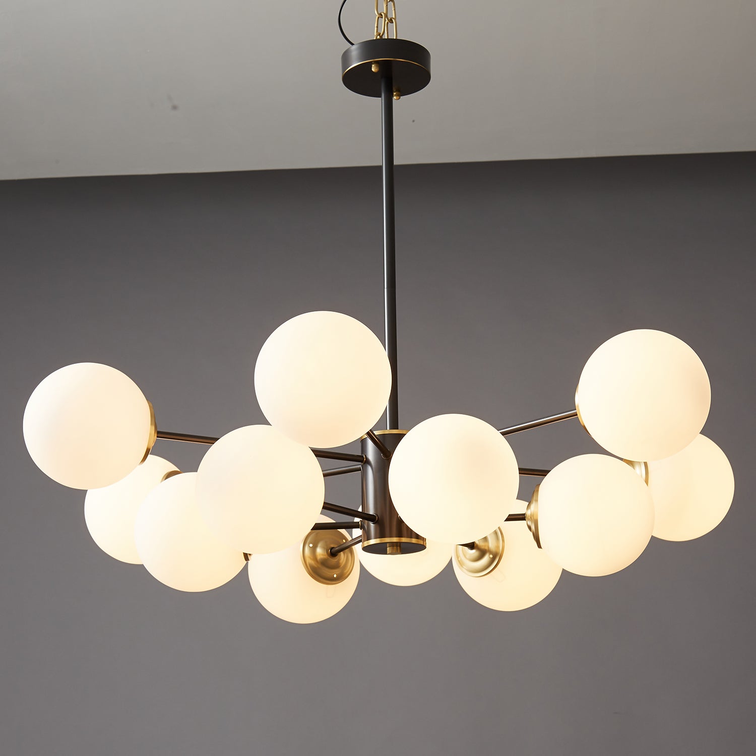 Catalos Modern Premium Orb Brass Glass Chandelier-Neutral Decor