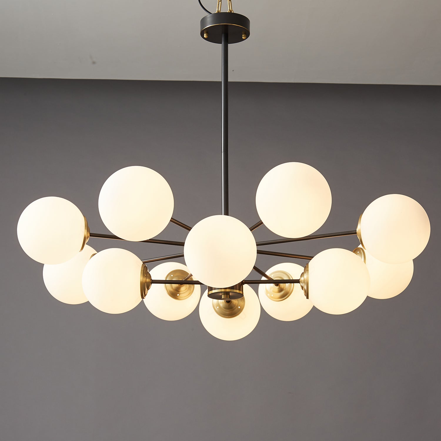 Catalos Modern Premium Orb Brass Glass Chandelier-Neutral Decor