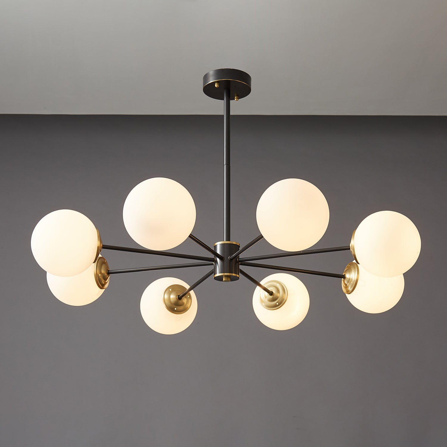 Catalos Modern Premium Orb Brass Glass Chandelier-Neutral Decor