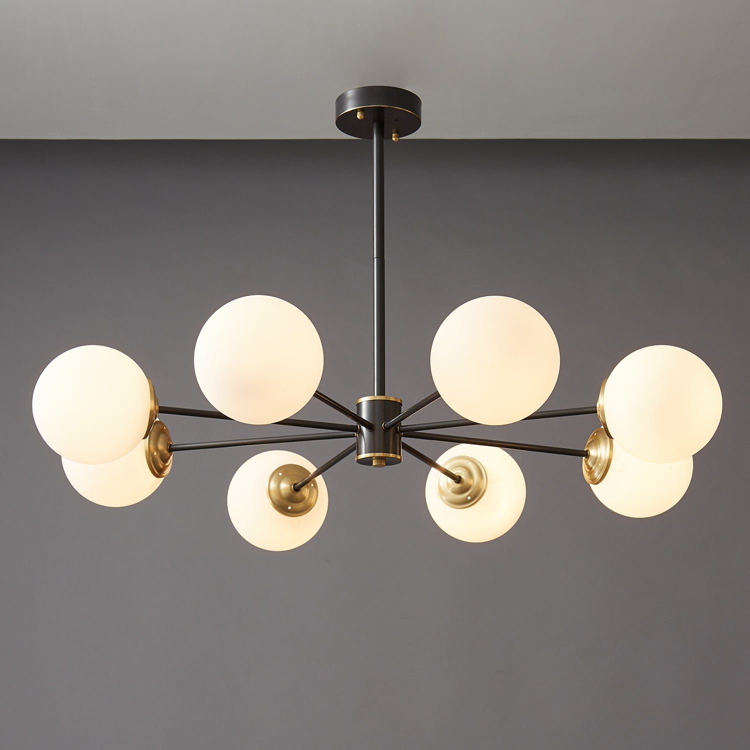 Catalos Modern Premium Orb Brass Glass Chandelier-Neutral Decor