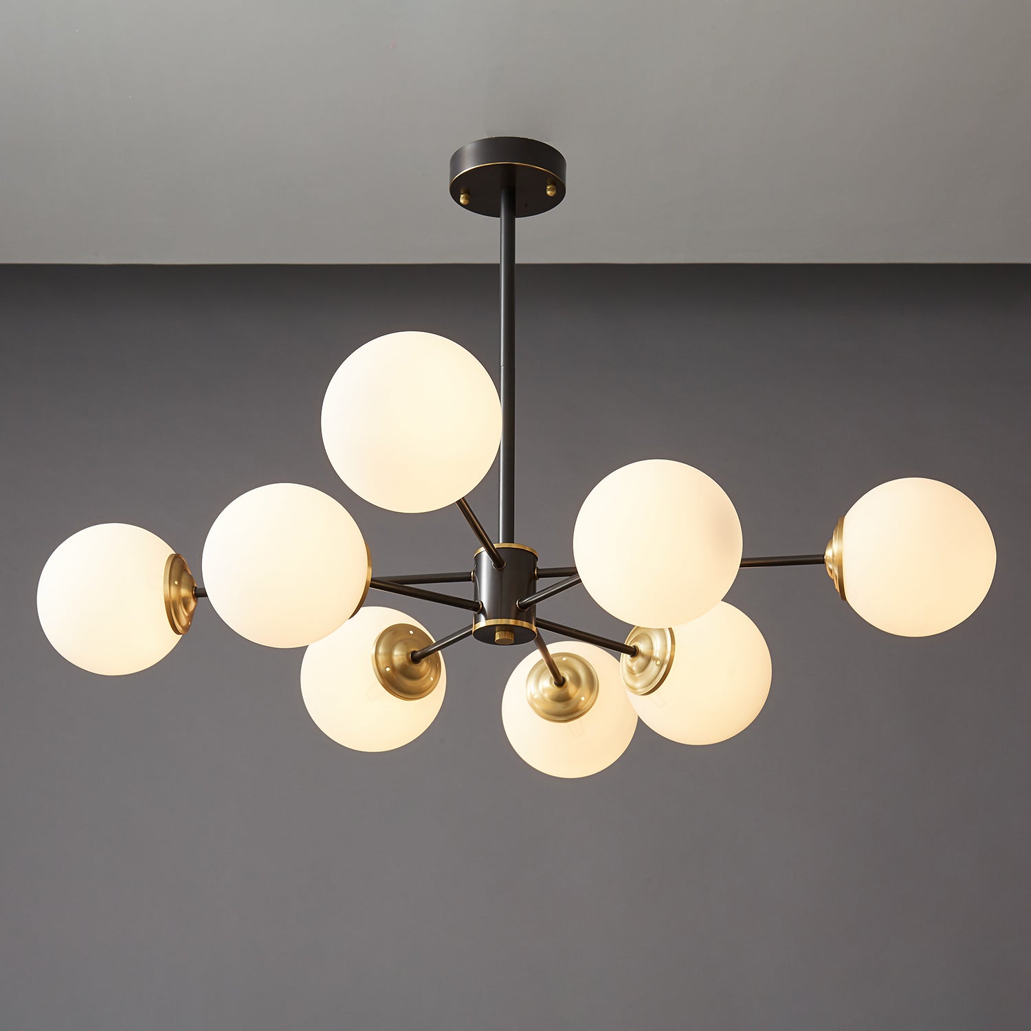 Catalos Modern Premium Orb Brass Glass Chandelier-Neutral Decor