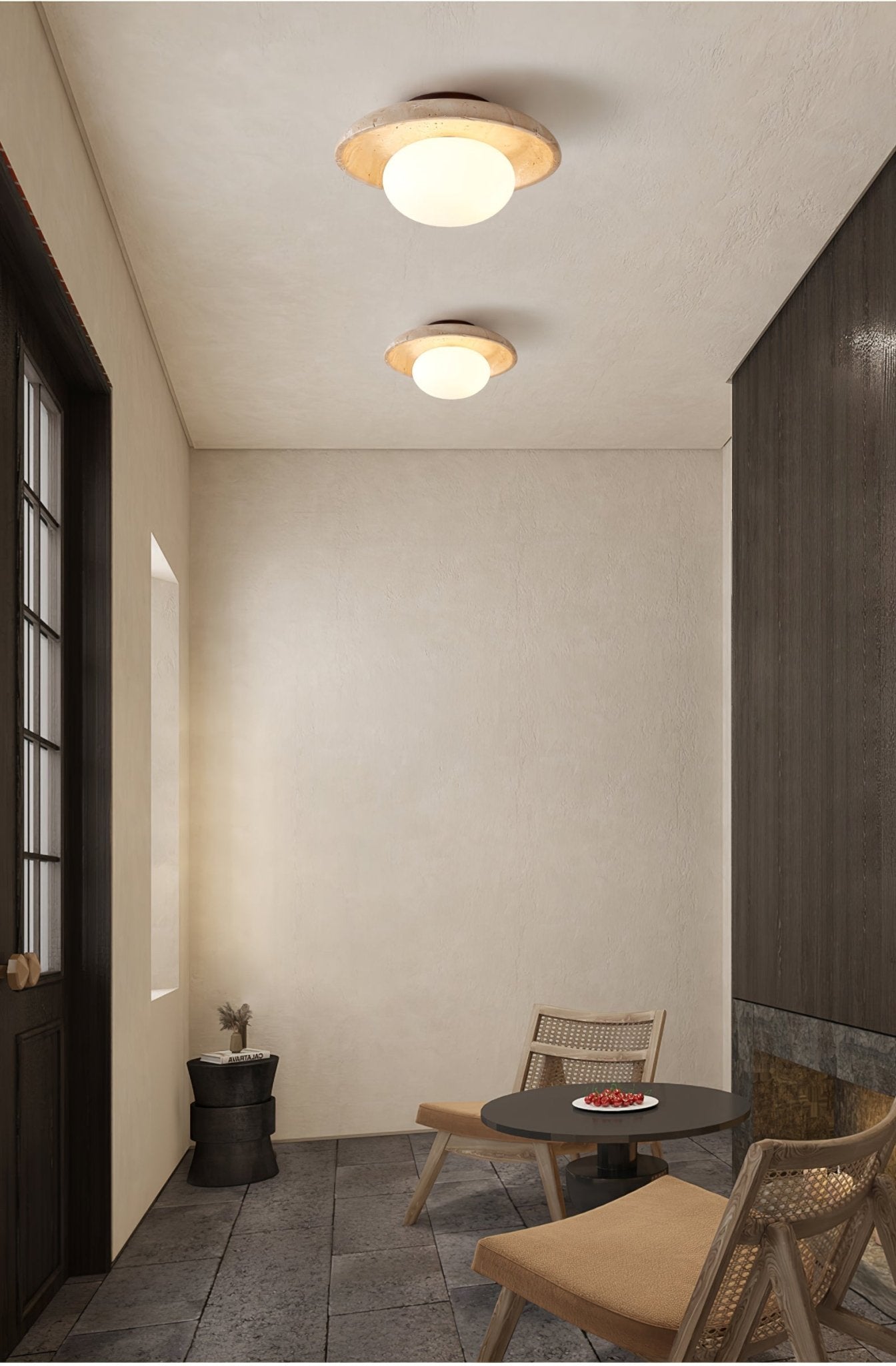 Eloa Minimalist Travertine Ceiling Light-Neutral Decor