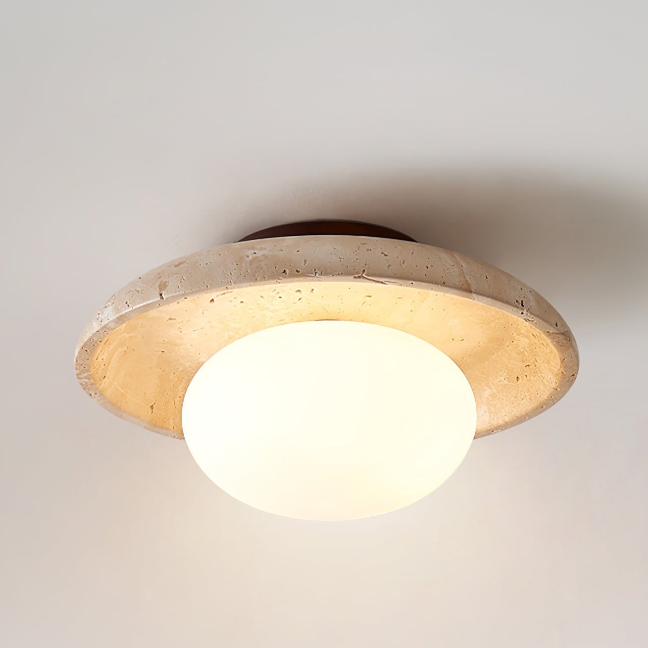 Taro Minimalist Travertine Ceiling Light-Neutral Decor