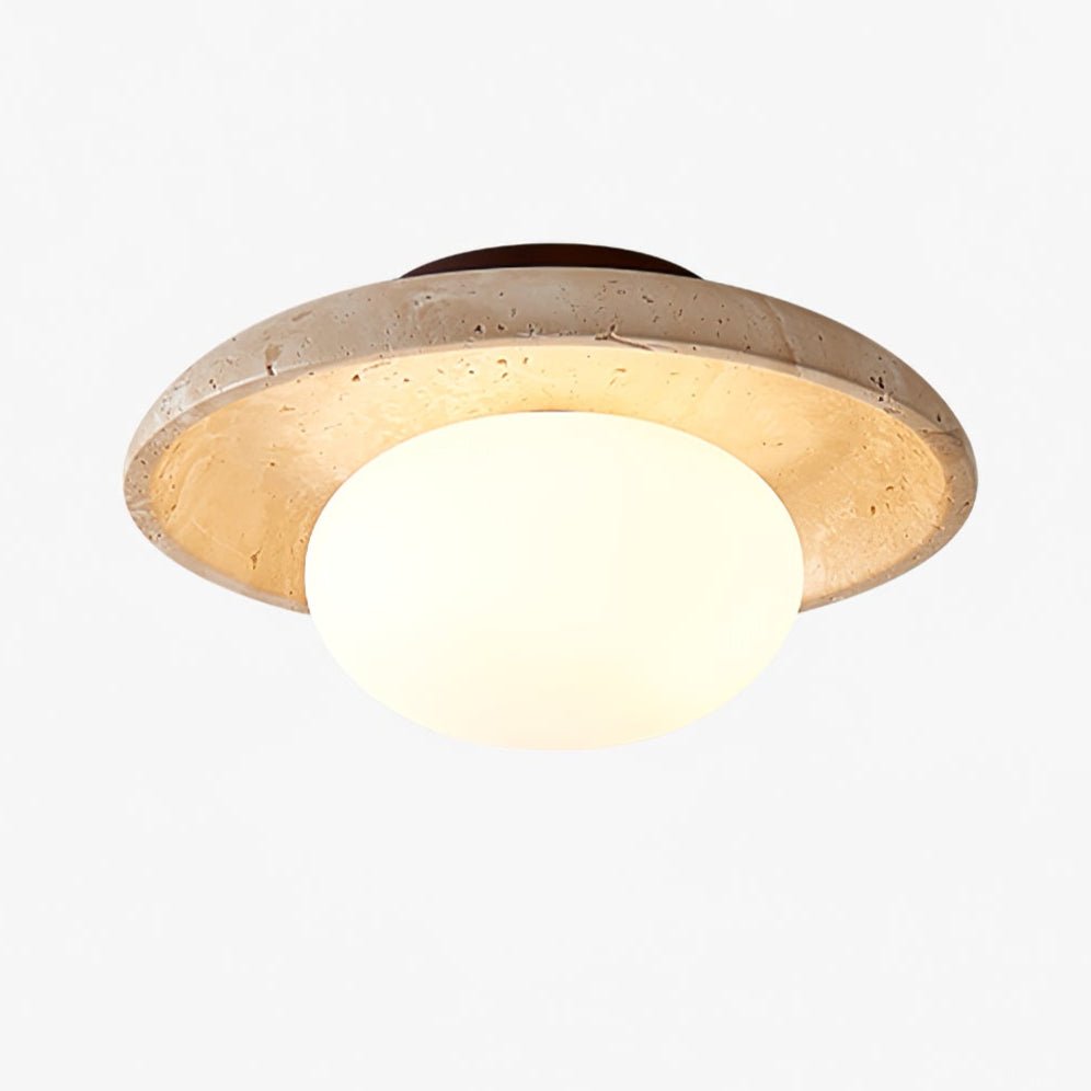 Taro Minimalist Travertine Ceiling Light-Neutral Decor