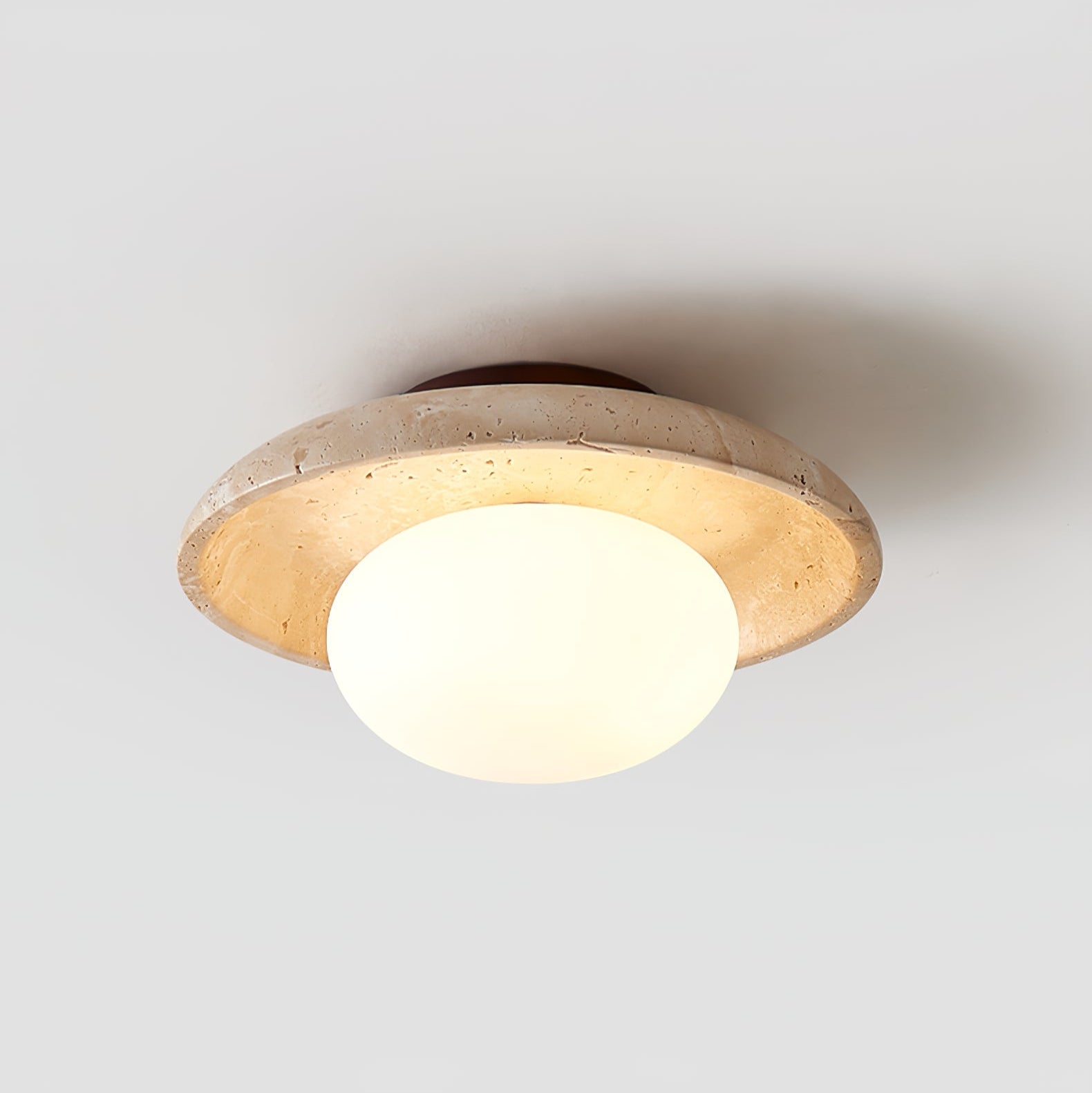 Eloa Minimalist Travertine Ceiling Light-Neutral Decor
