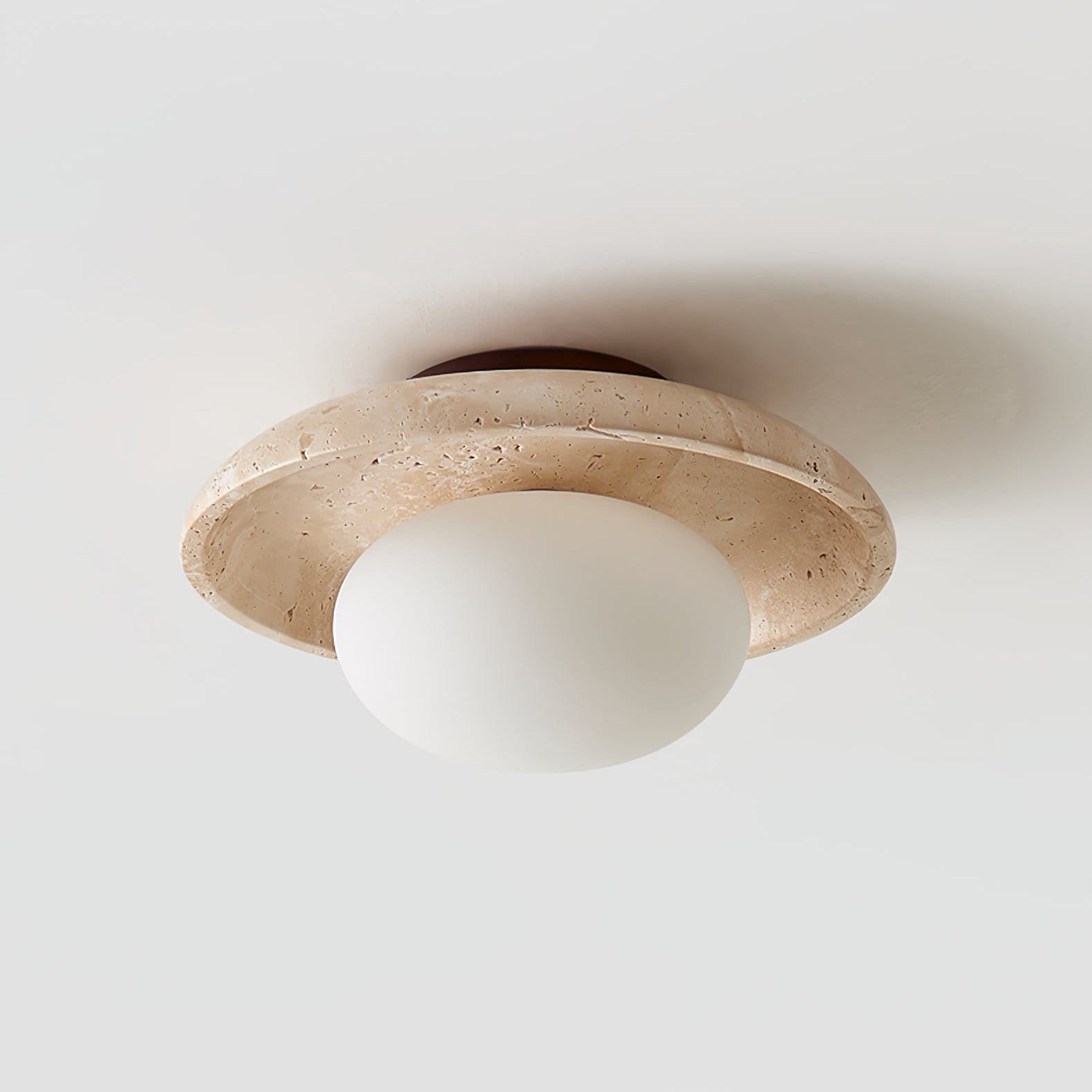 Taro Minimalist Travertine Ceiling Light-Neutral Decor