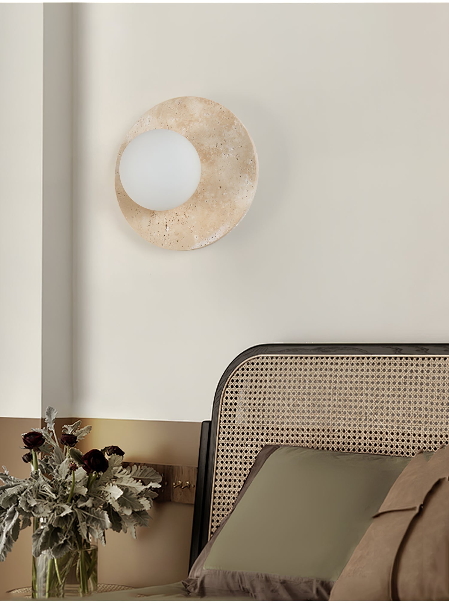 Vesolyra Travertine Ceiling Light-Neutral Decor