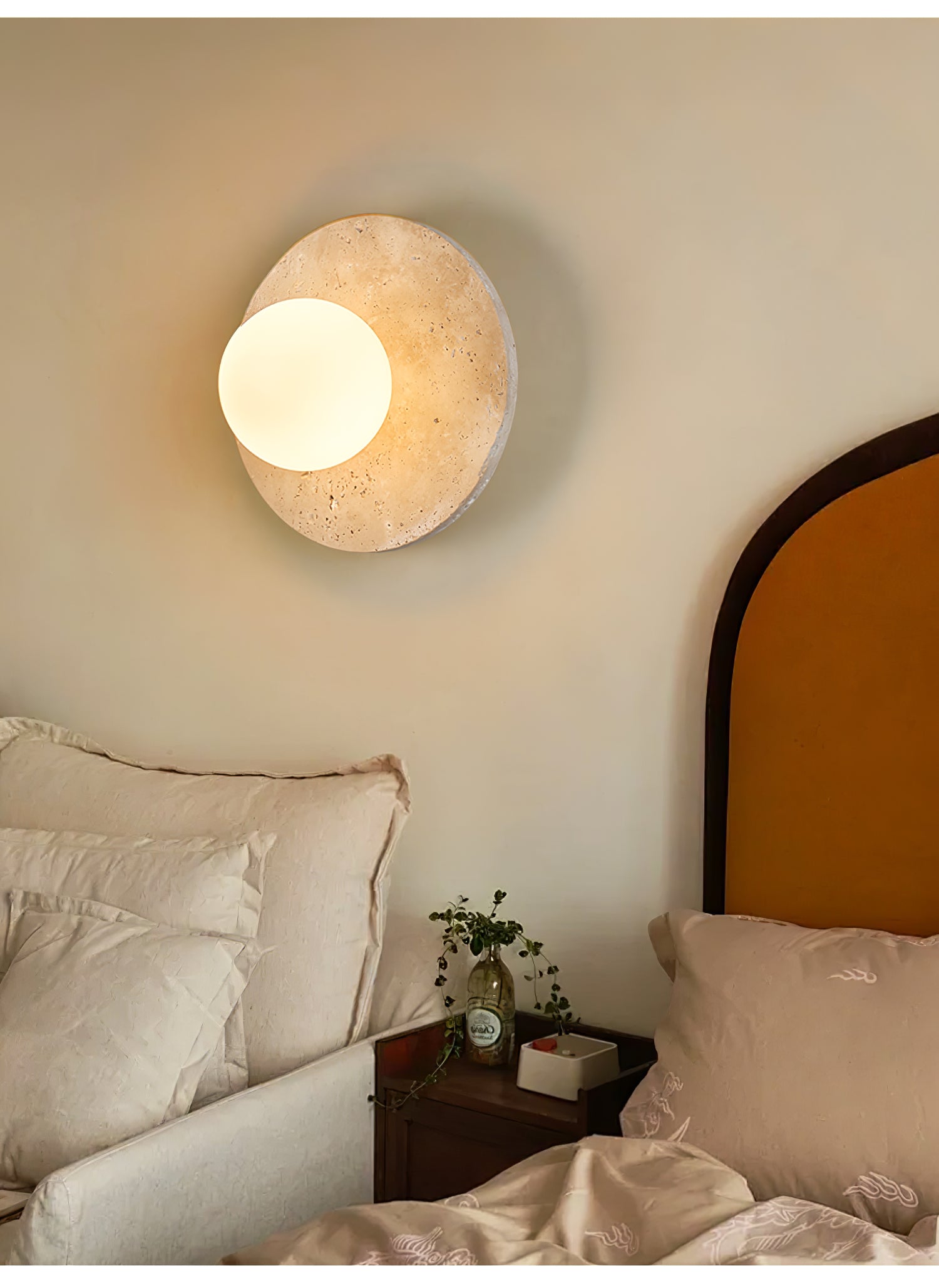 Vesolyra Travertine Ceiling Light-Neutral Decor