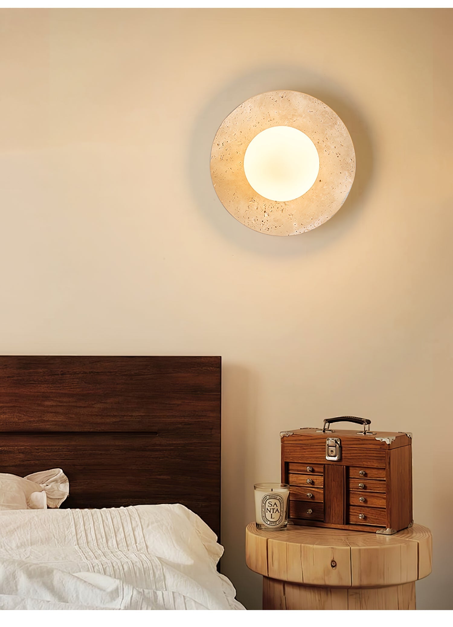 Vesolyra Travertine Ceiling Light-Neutral Decor
