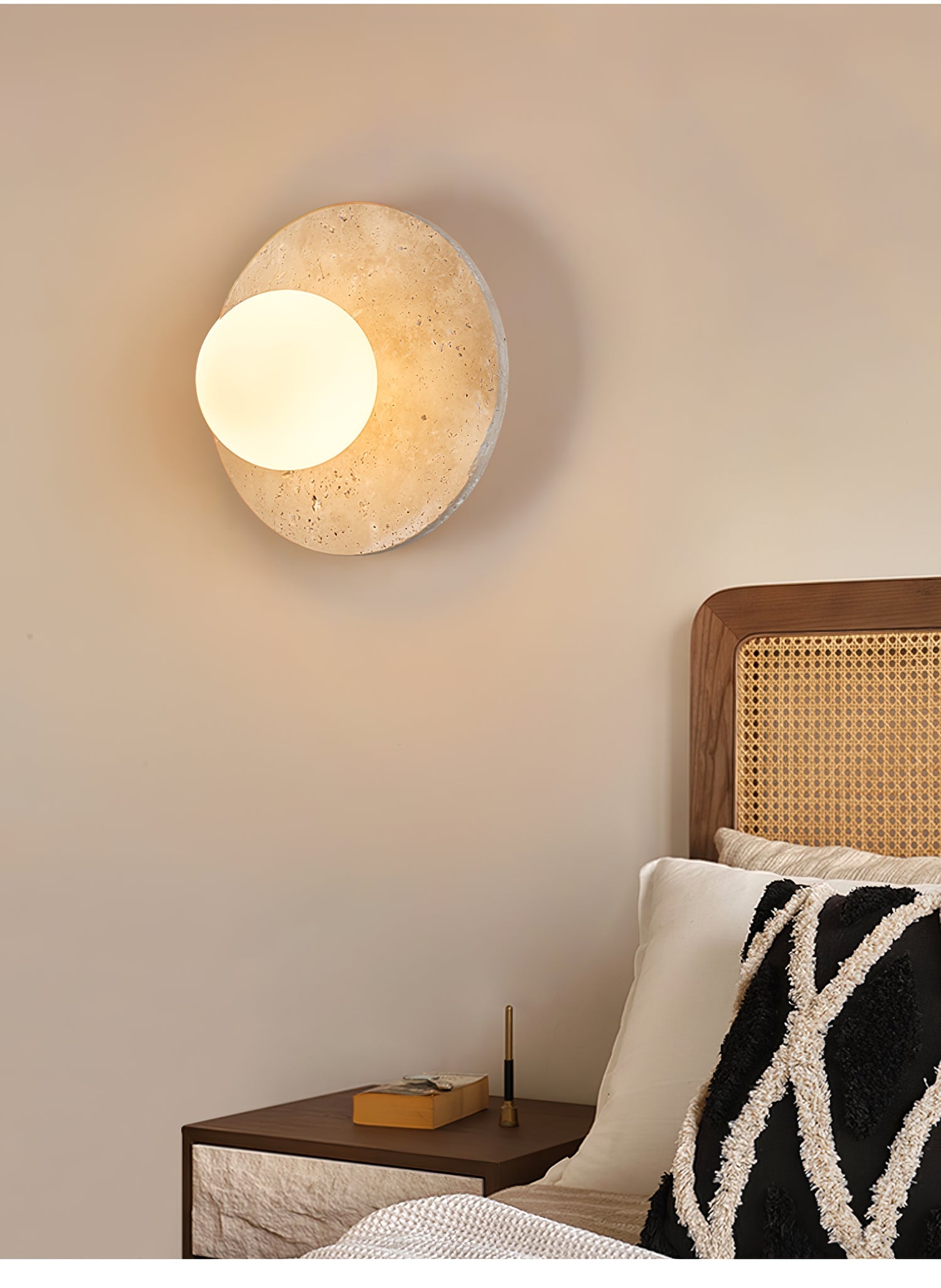 Vesolyra Travertine Ceiling Light-Neutral Decor