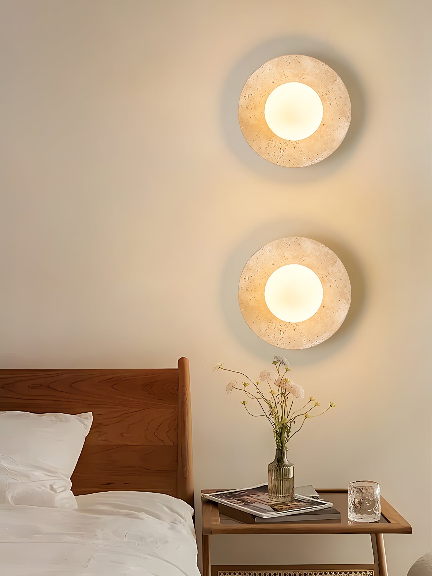 Vesolyra Travertine Ceiling Light-Neutral Decor