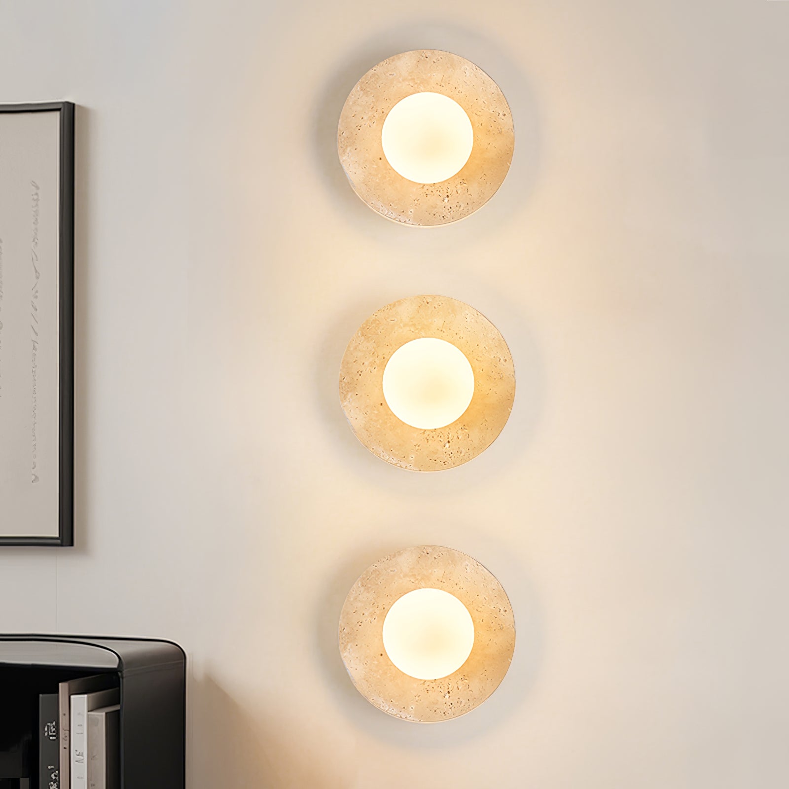 Vesolyra Travertine Ceiling Light-Neutral Decor