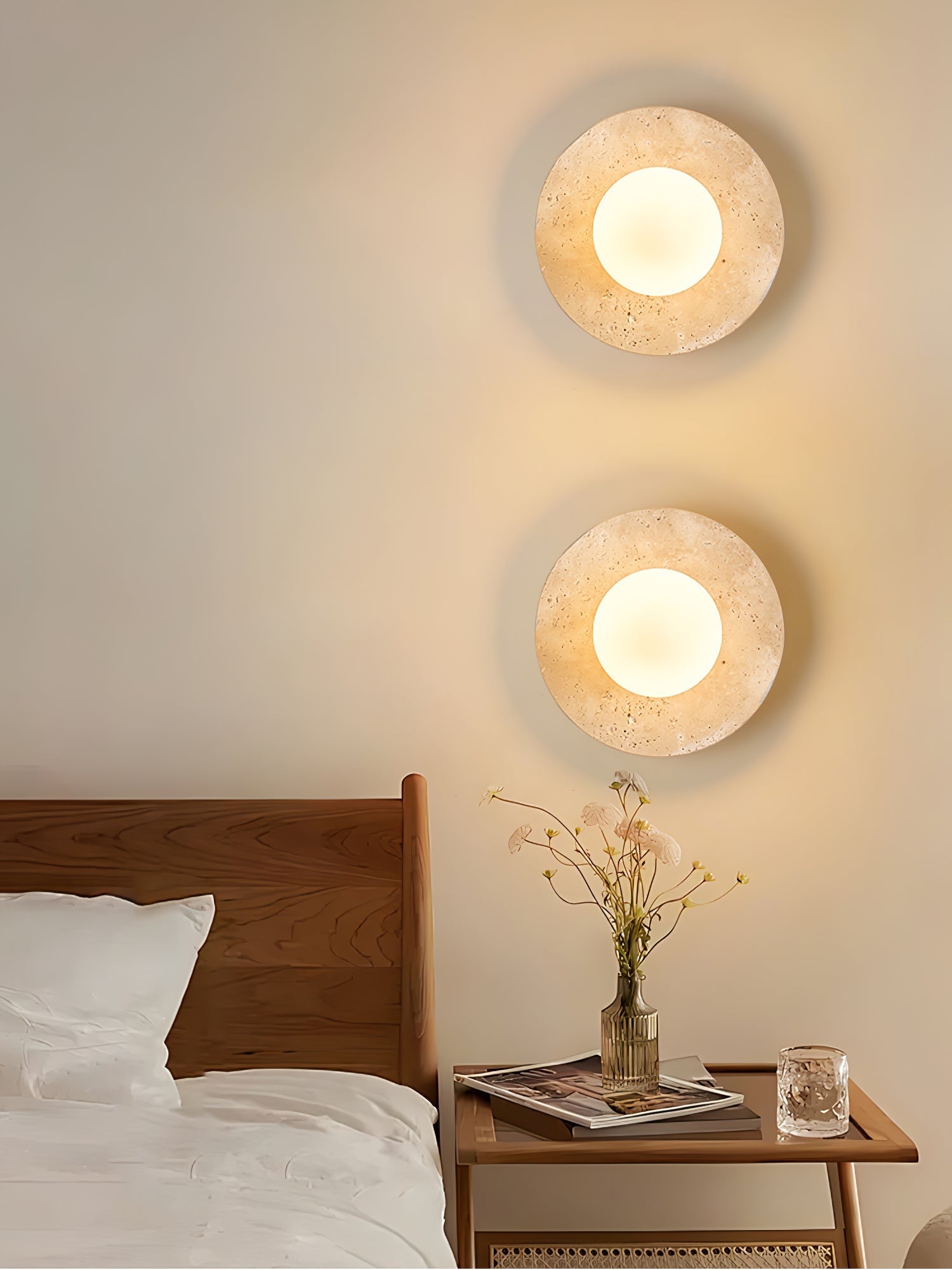 Vesolyra Travertine Ceiling Light-Neutral Decor