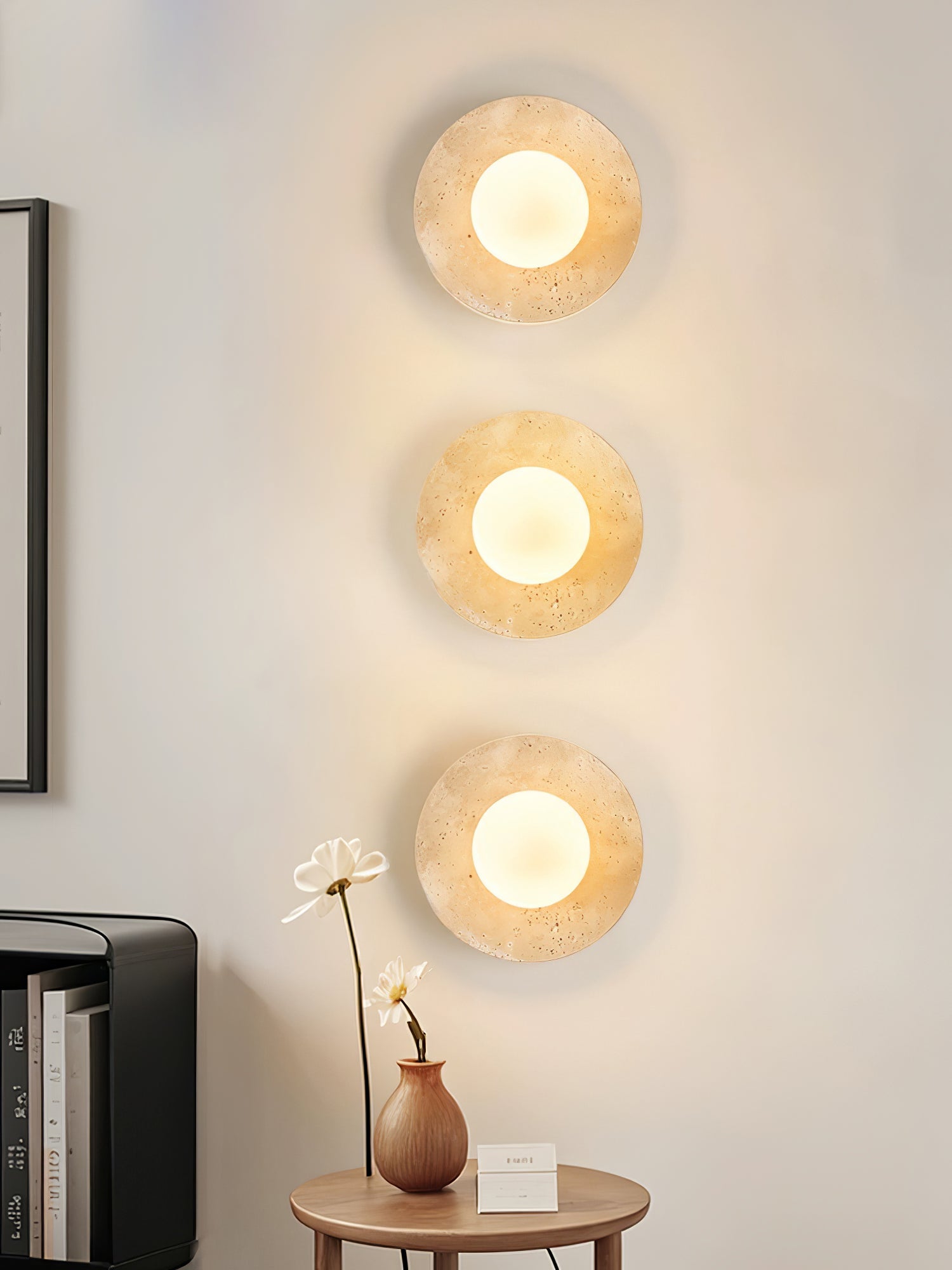 Vesolyra Travertine Ceiling Light-Neutral Decor