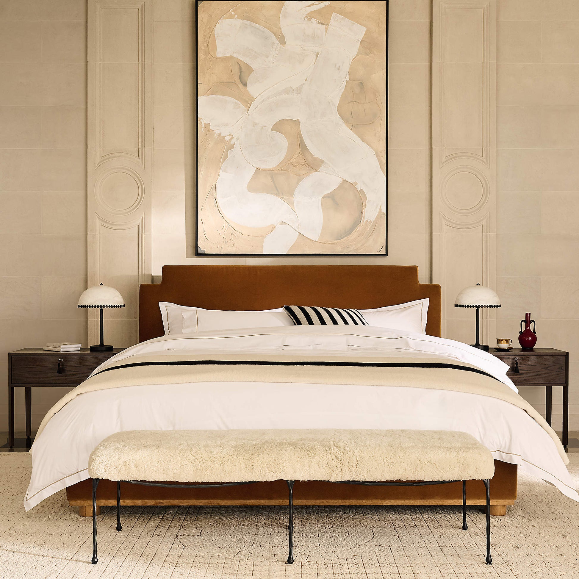 Nuxs Elegant Alabaster Dome Table Lamp-Neutral Decor