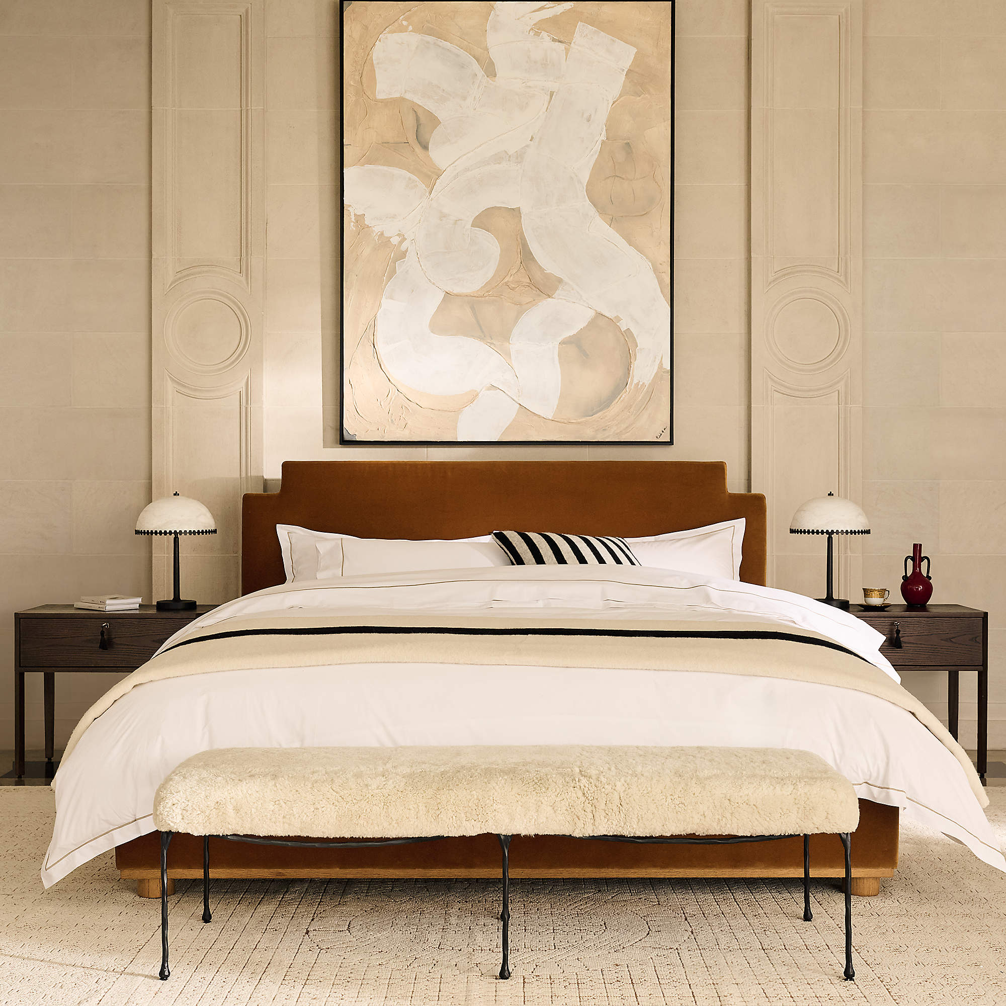 Nuxs Elegant Alabaster Dome Table Lamp-Neutral Decor