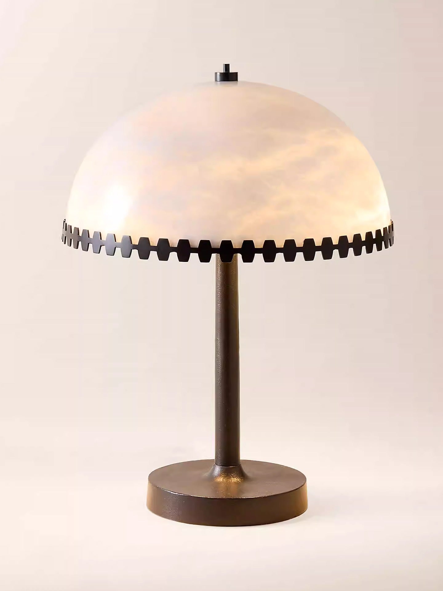 Nuxs Elegant Alabaster Dome Table Lamp-Neutral Decor