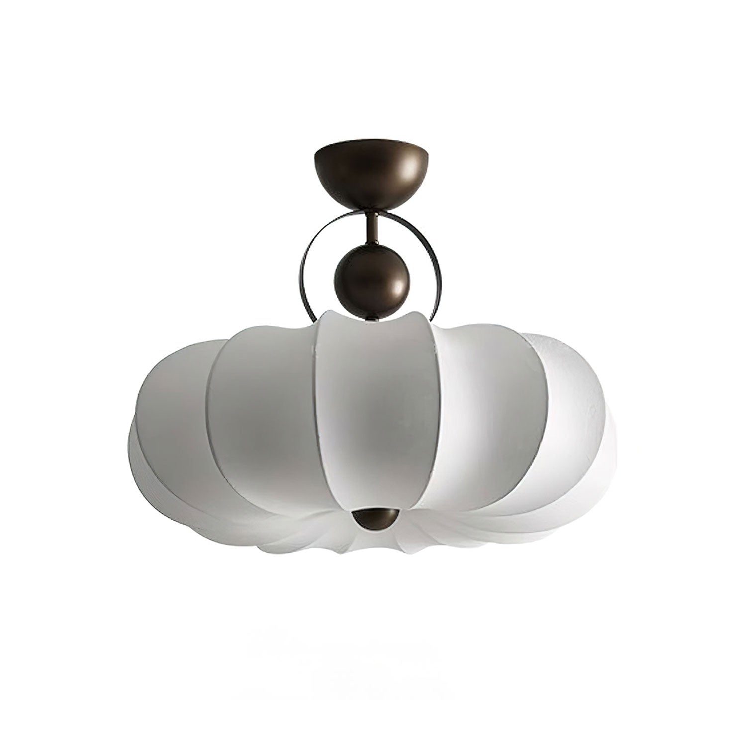 Yunshui Petal Fabric Bronze Pendant Light-Neutral Decor