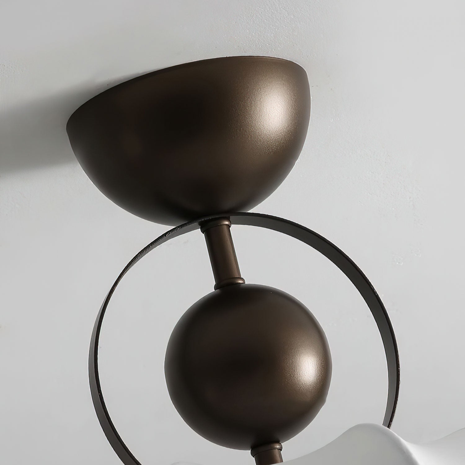 Yunshui Petal Fabric Bronze Pendant Light-Neutral Decor