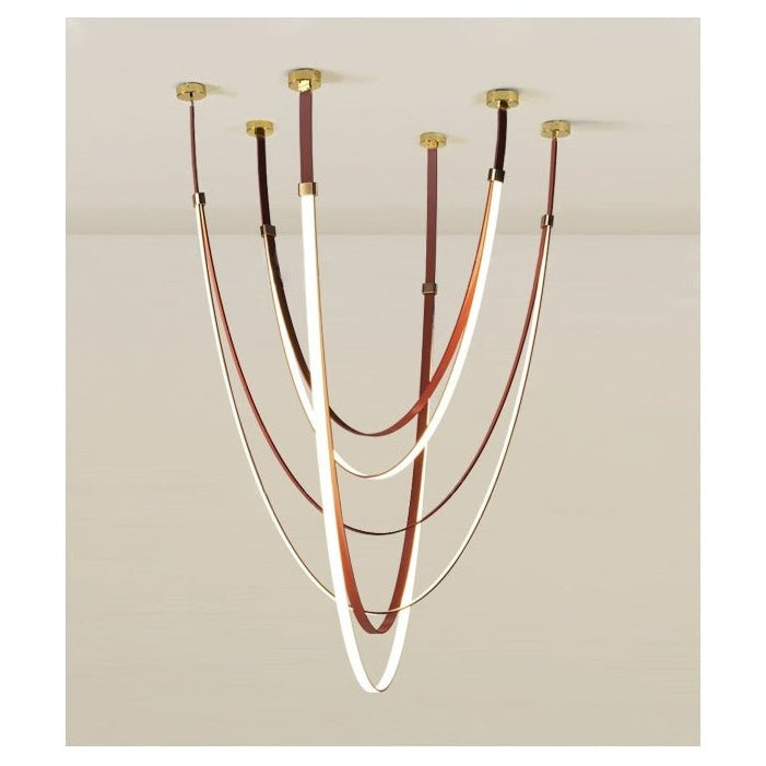 Odin Parabola Decorative Leather Silicone Strap Chandelier-Neutral Decor