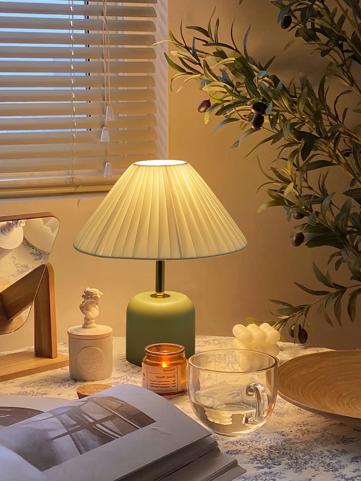 Verena Fabric Table Lamp-Neutral Decor