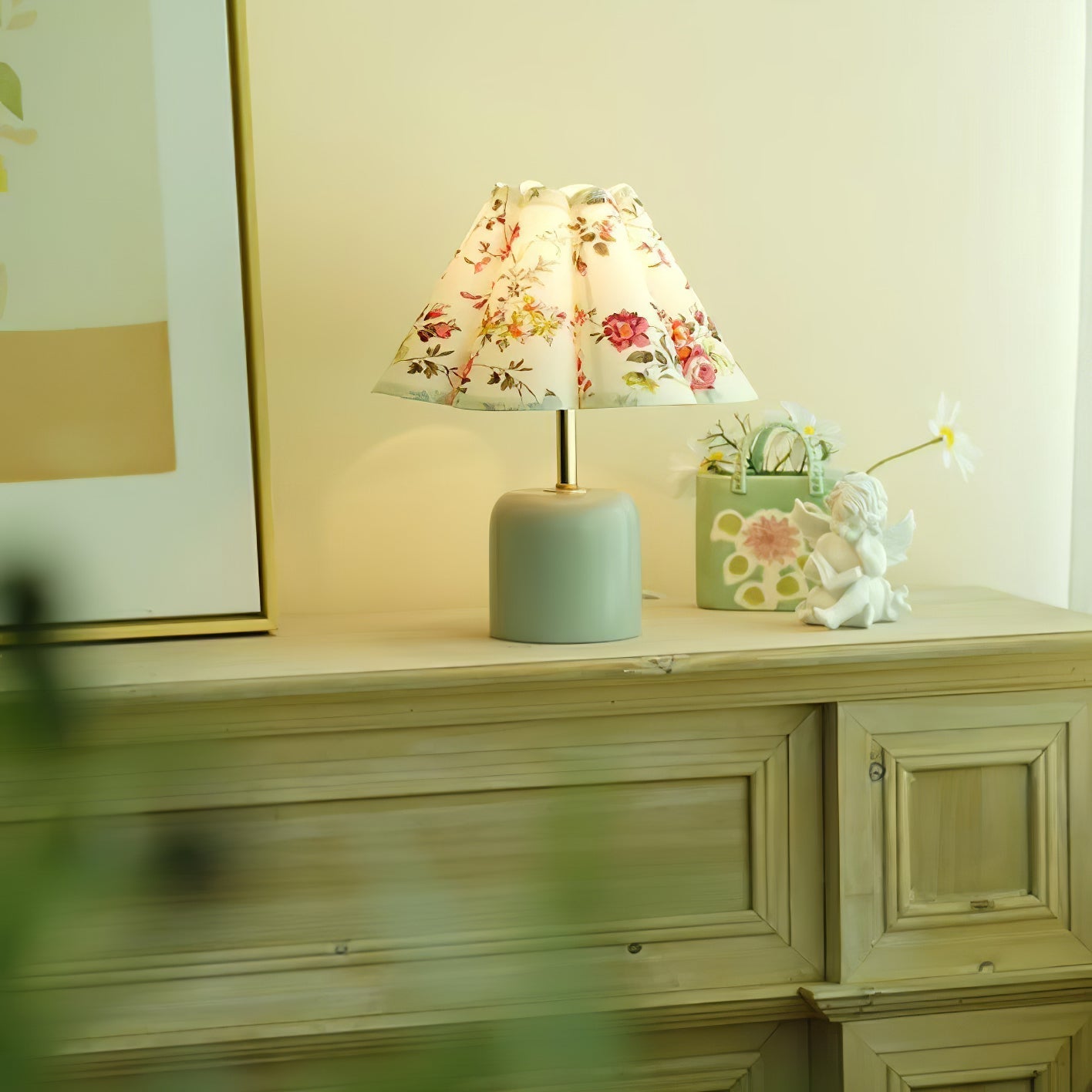 Verena Fabric Table Lamp-Neutral Decor