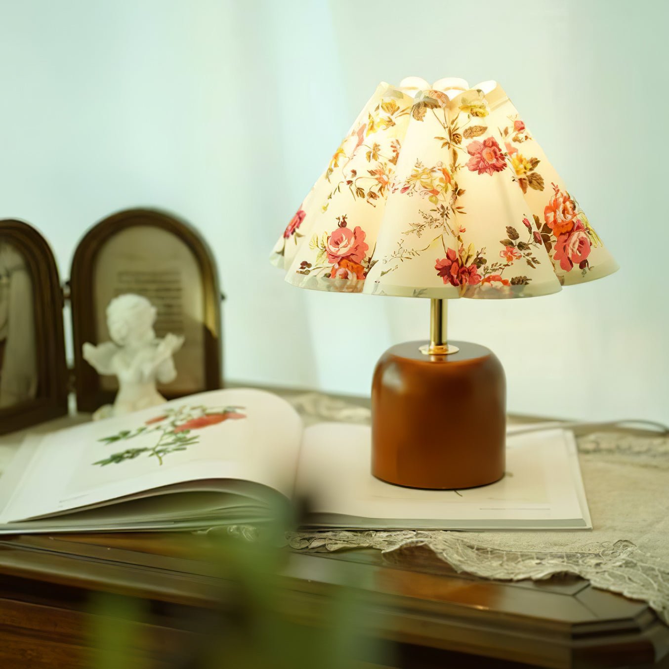 Verena Fabric Table Lamp-Neutral Decor