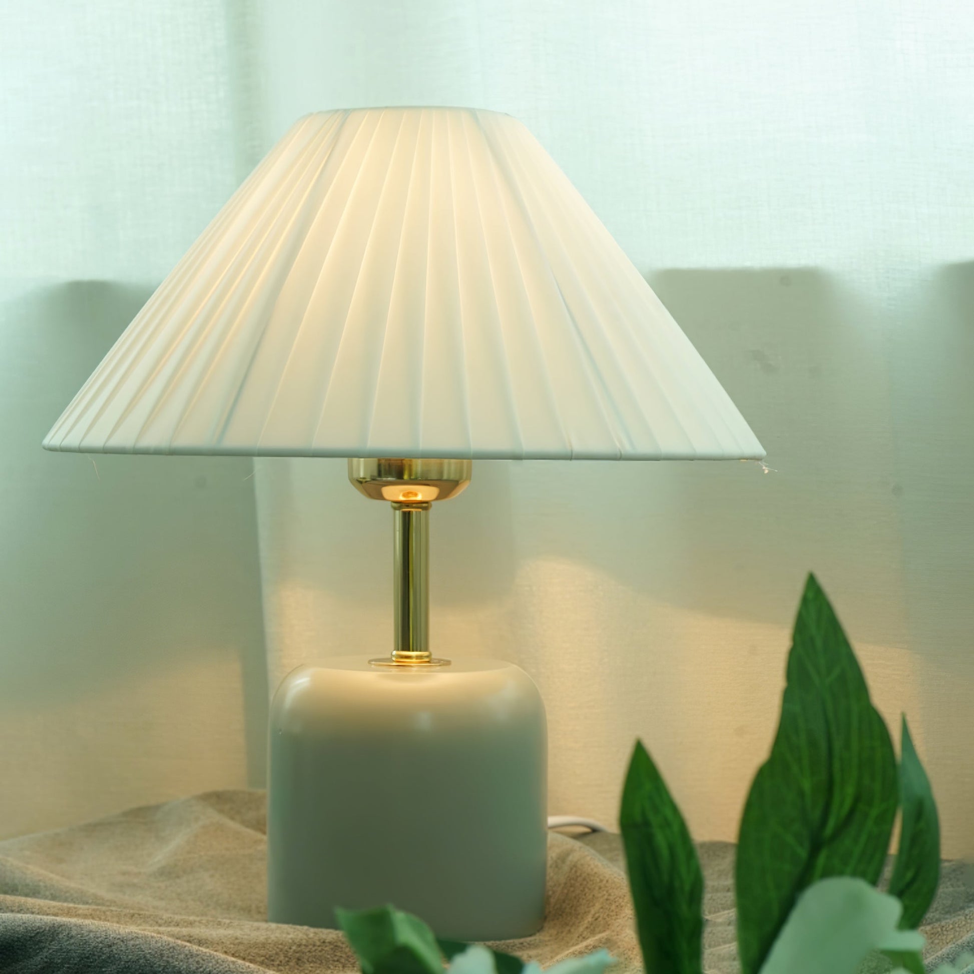Verena Fabric Table Lamp-Neutral Decor