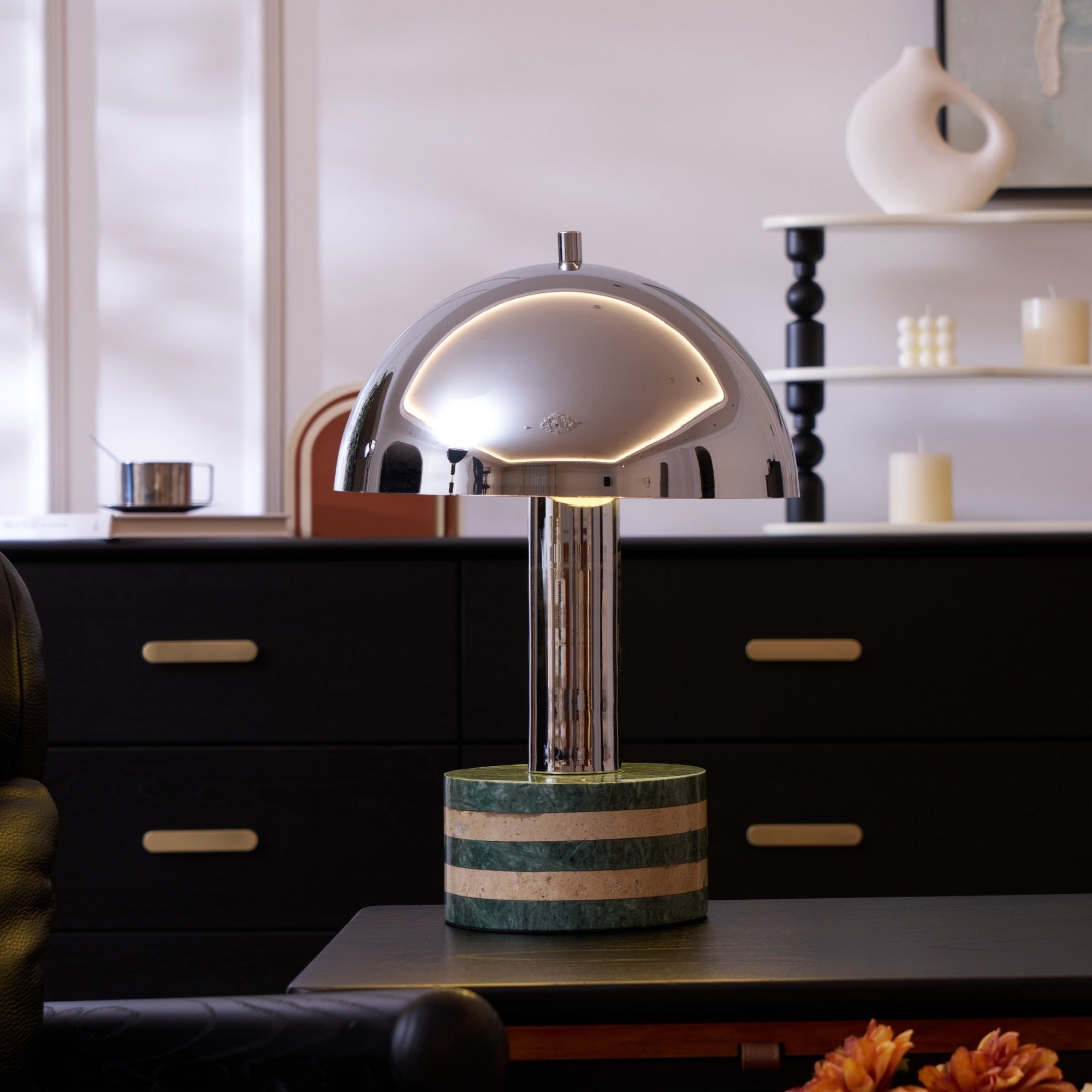 Strata Minimalist Marble Table Lamp-Neutral Decor