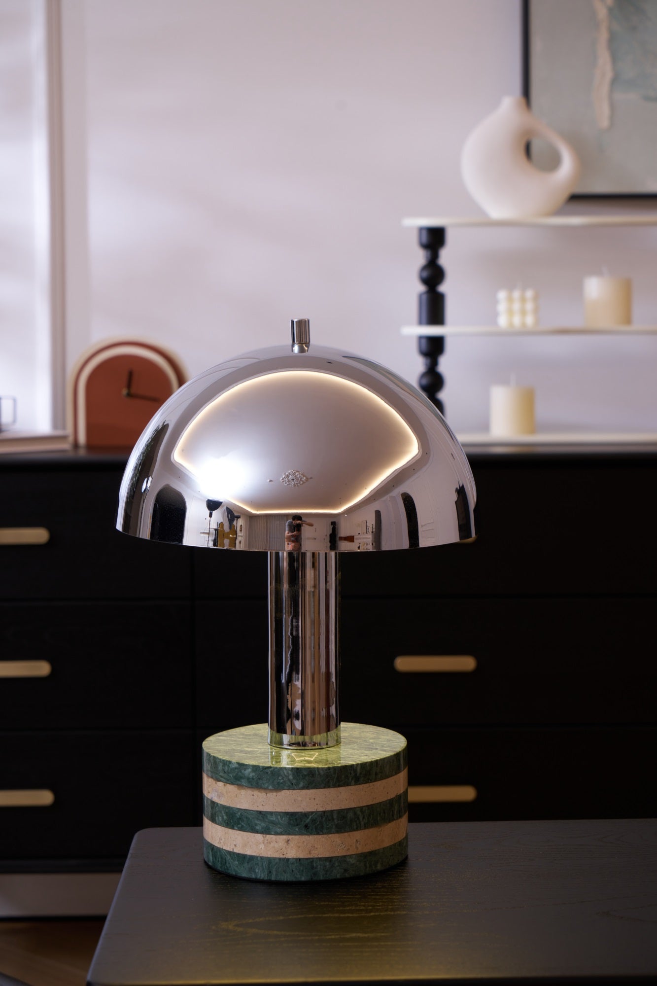 Strata Minimalist Marble Table Lamp-Neutral Decor
