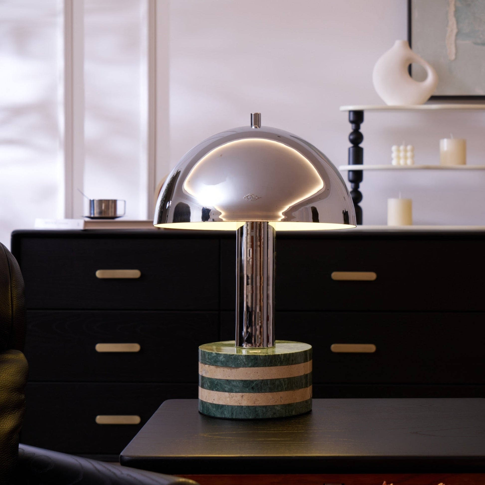 Strata Minimalist Marble Table Lamp-Neutral Decor