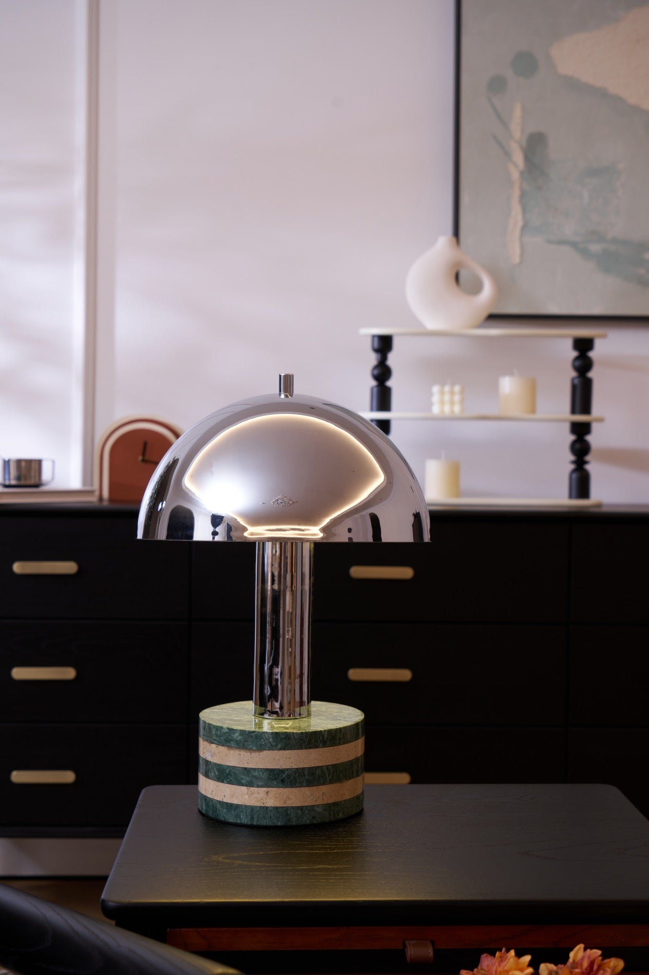Strata Minimalist Marble Table Lamp-Neutral Decor