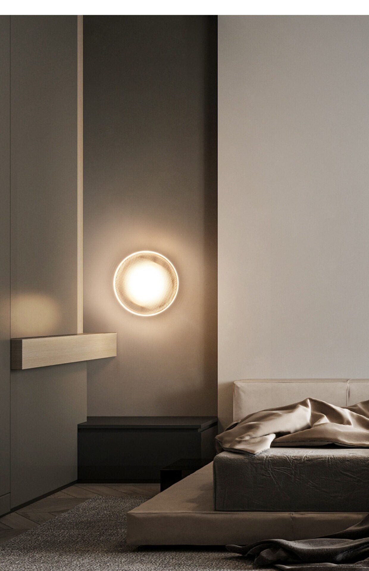 Luno Ribbed Glass Wall Light-Neutral Decor
