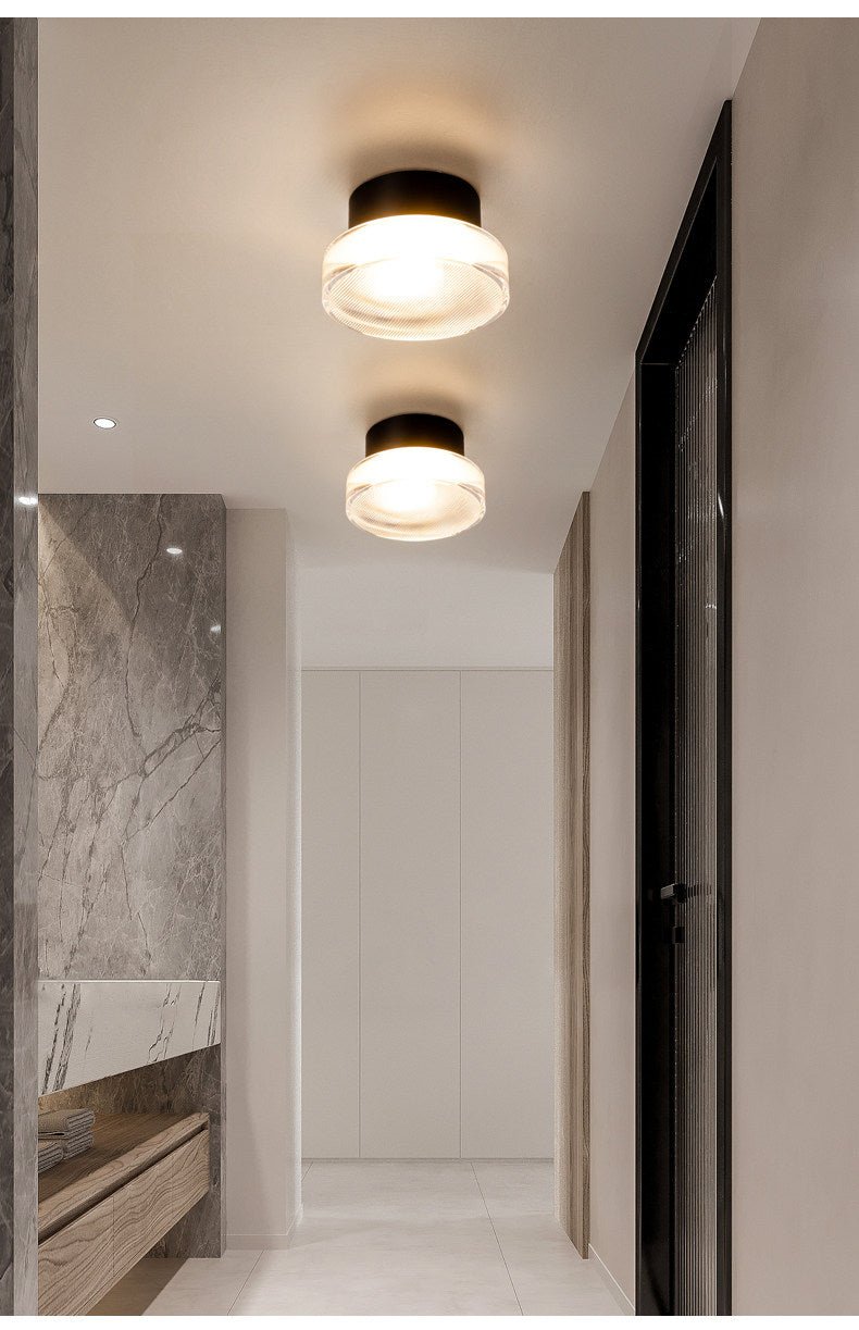 Luno Ribbed Glass Wall Light-Neutral Decor