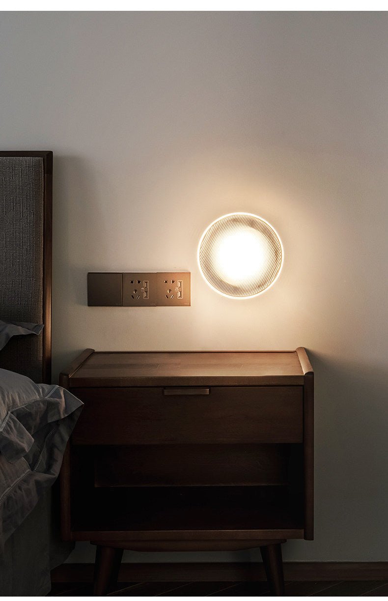 Luno Ribbed Glass Wall Light-Neutral Decor